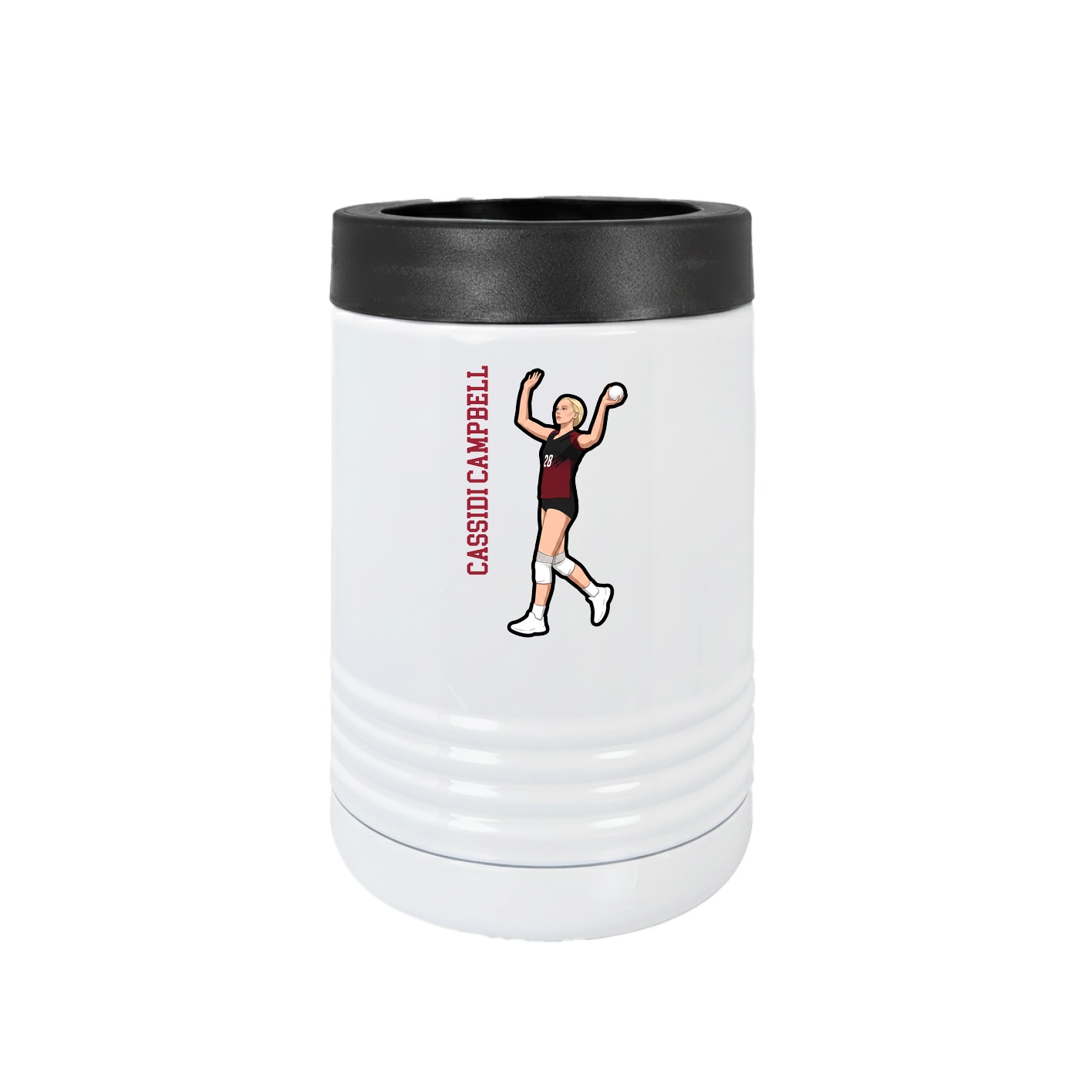 Beverage Holder — Name Vertical in White