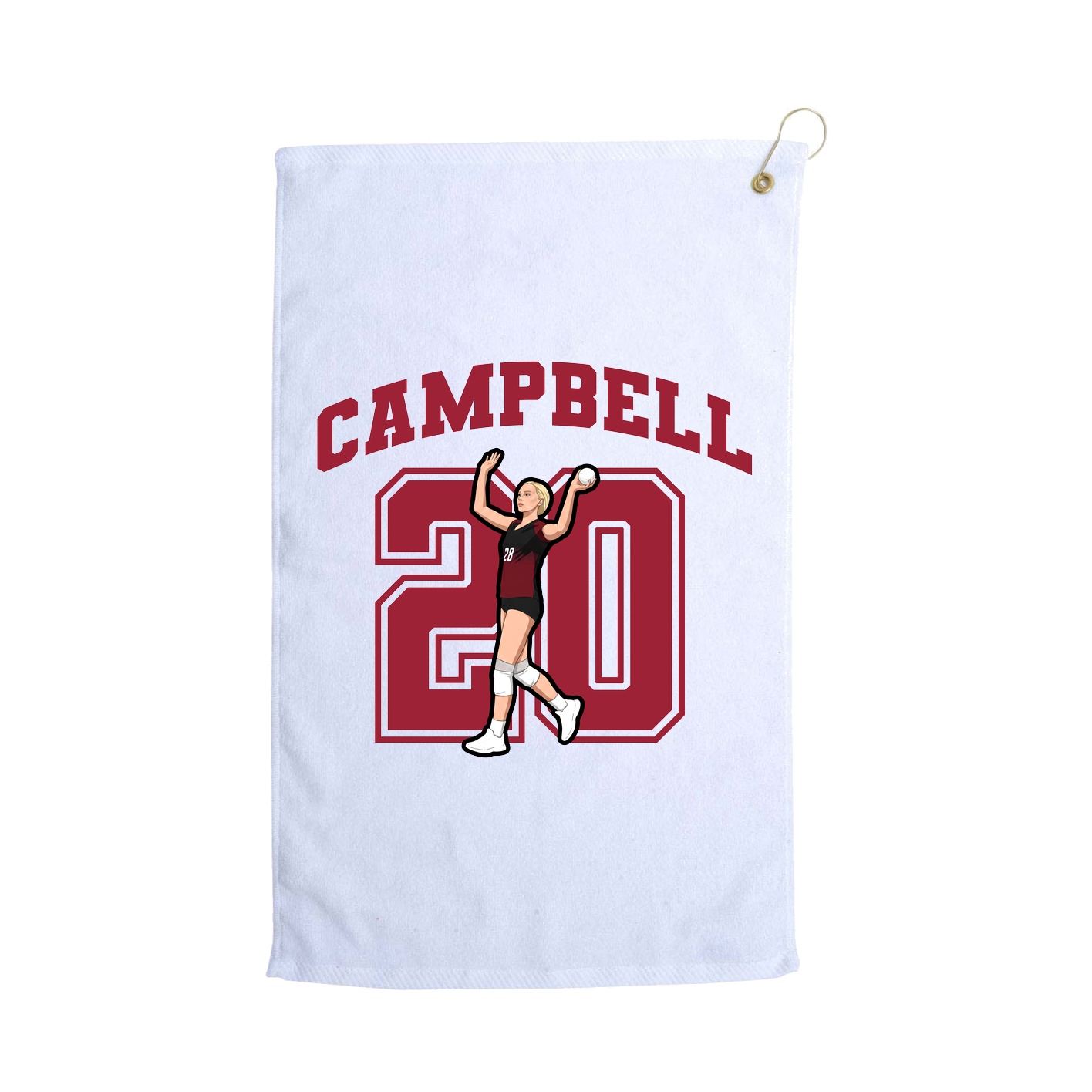 Golf Towel — Number in White