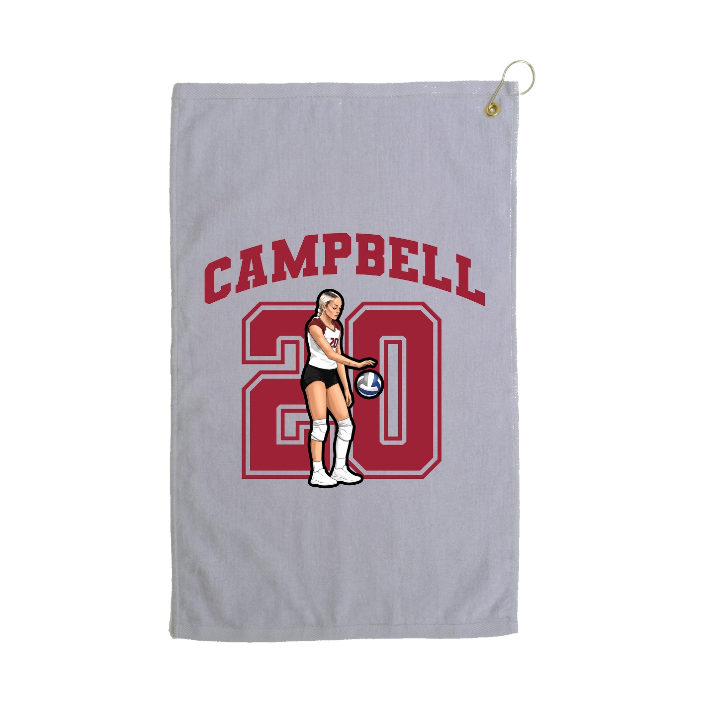 Golf Towel — Number in Grey