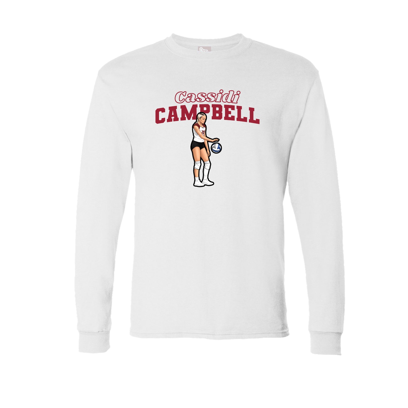 Long Sleeve Tee — Name Arch in White