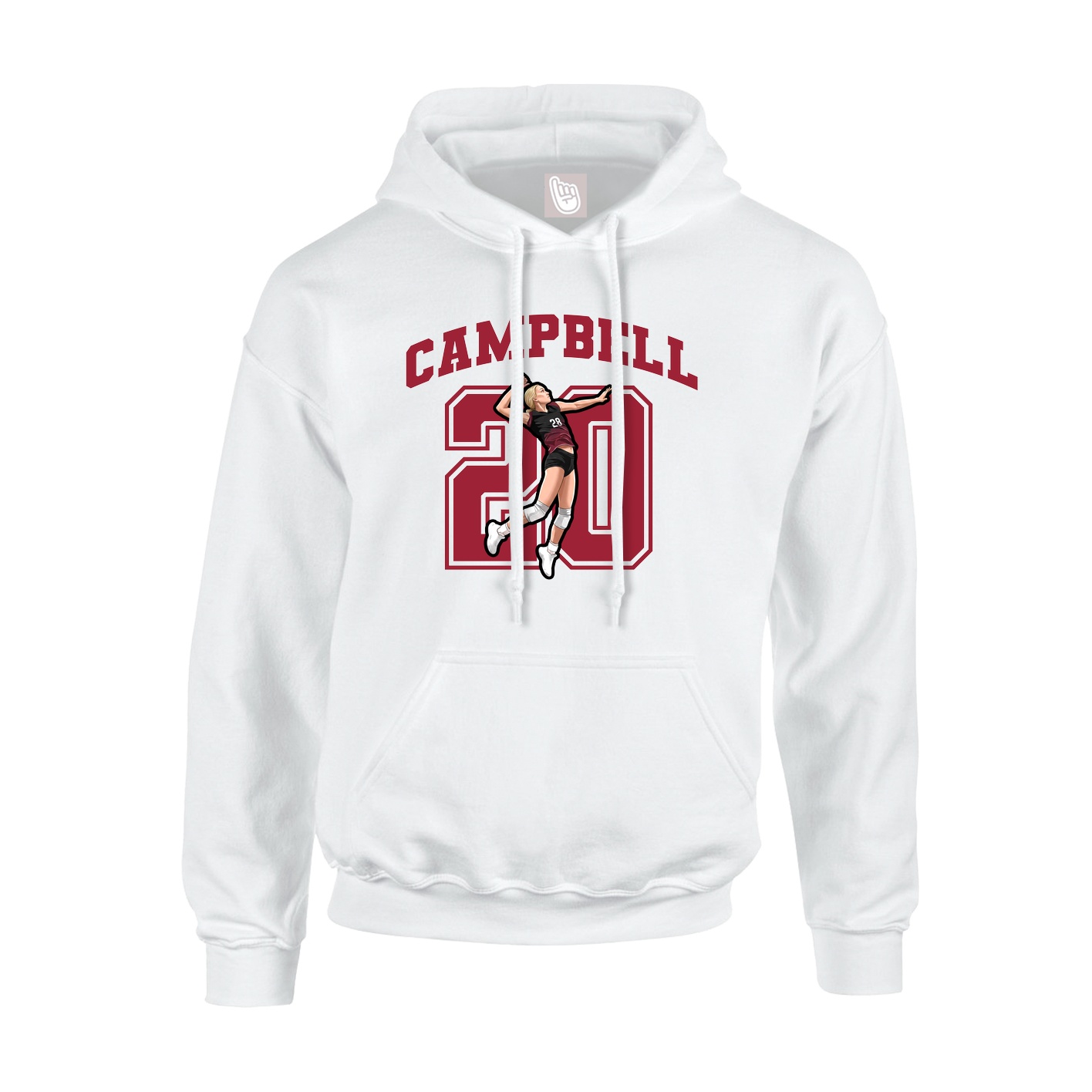 Youth Hoodie — Number in White