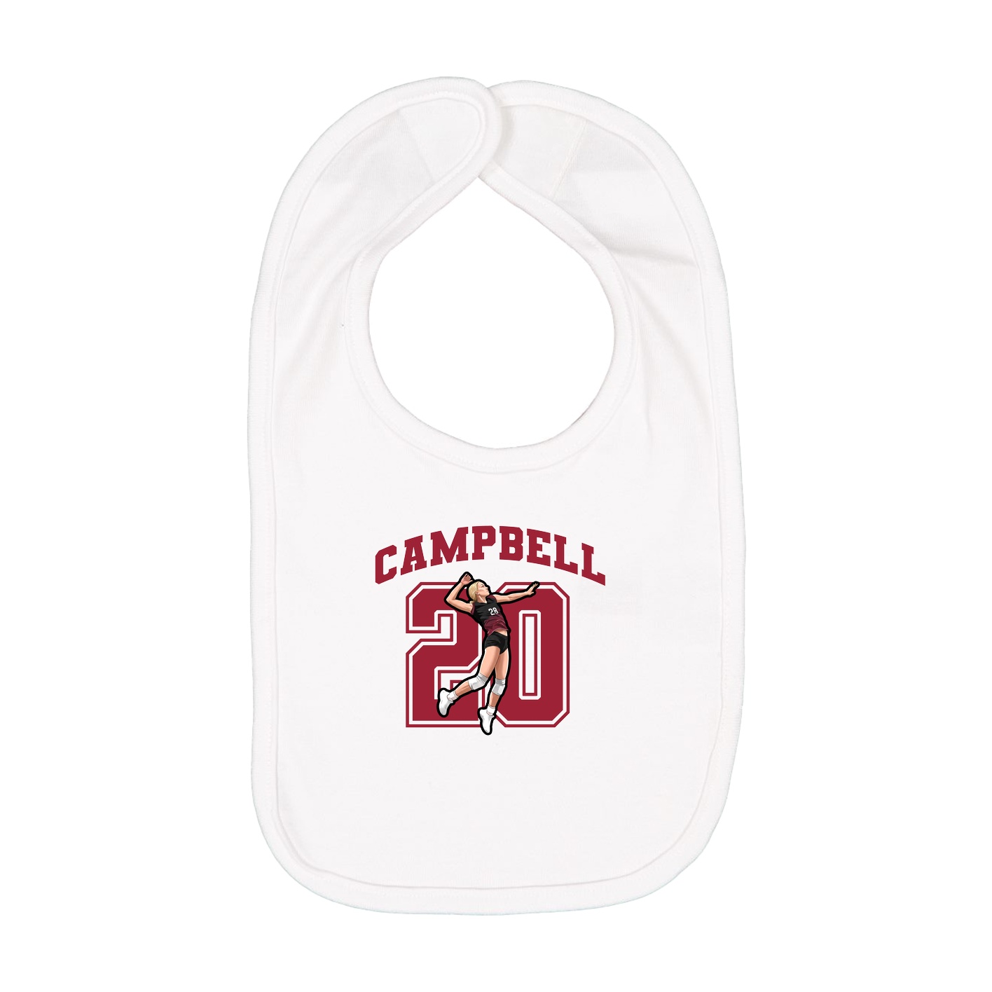 Infant Bib — Number in White