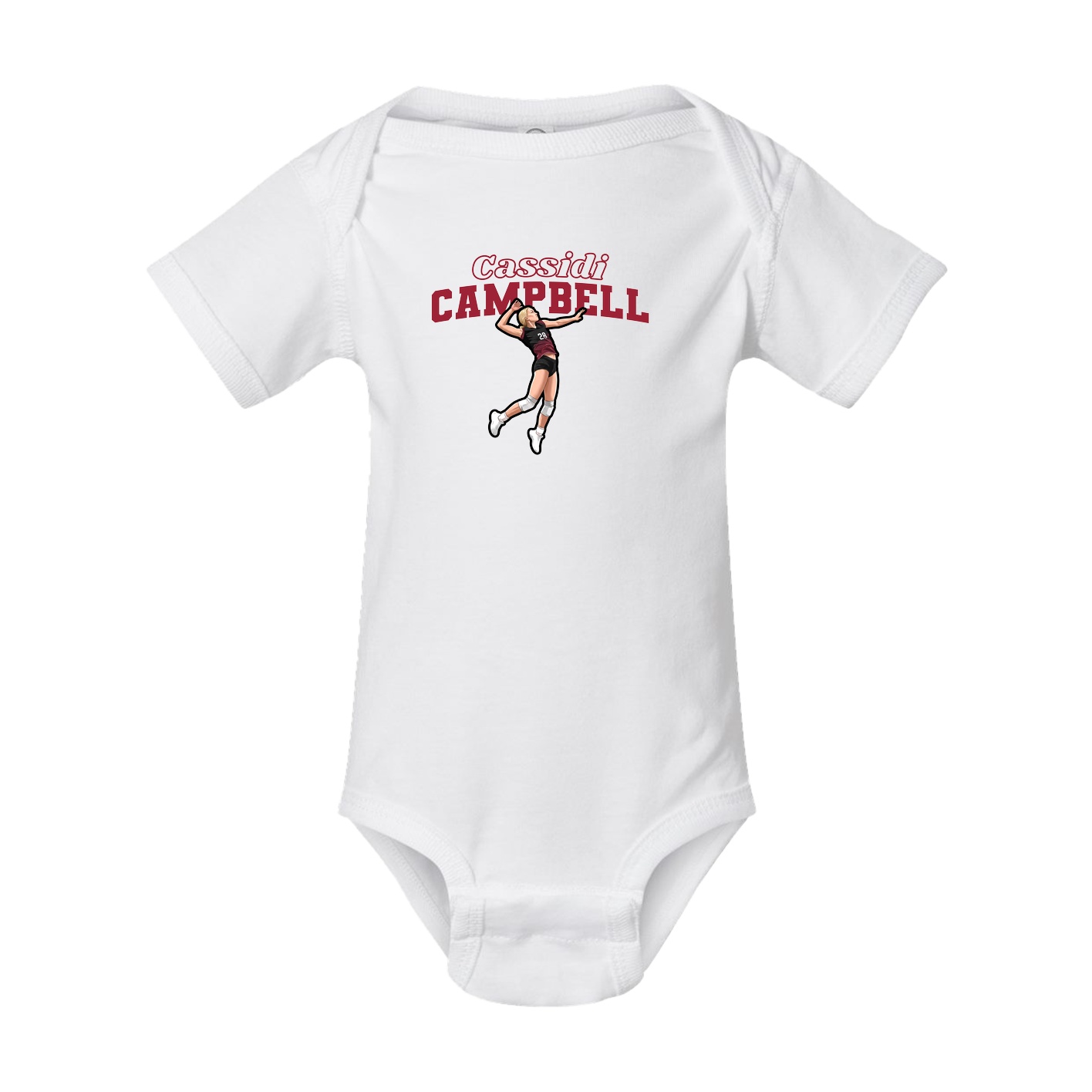 Baby Onesie — Name Arch in White