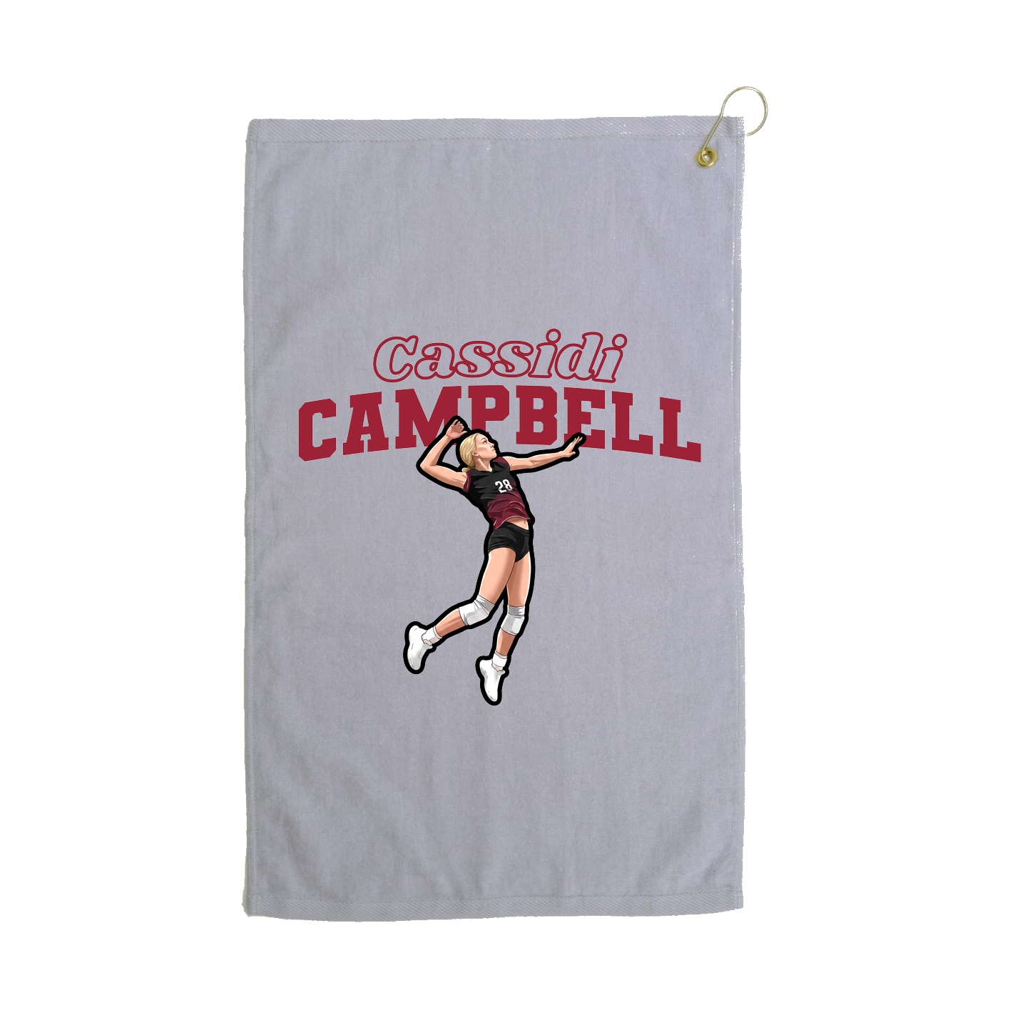Golf Towel — Name Arch in Grey