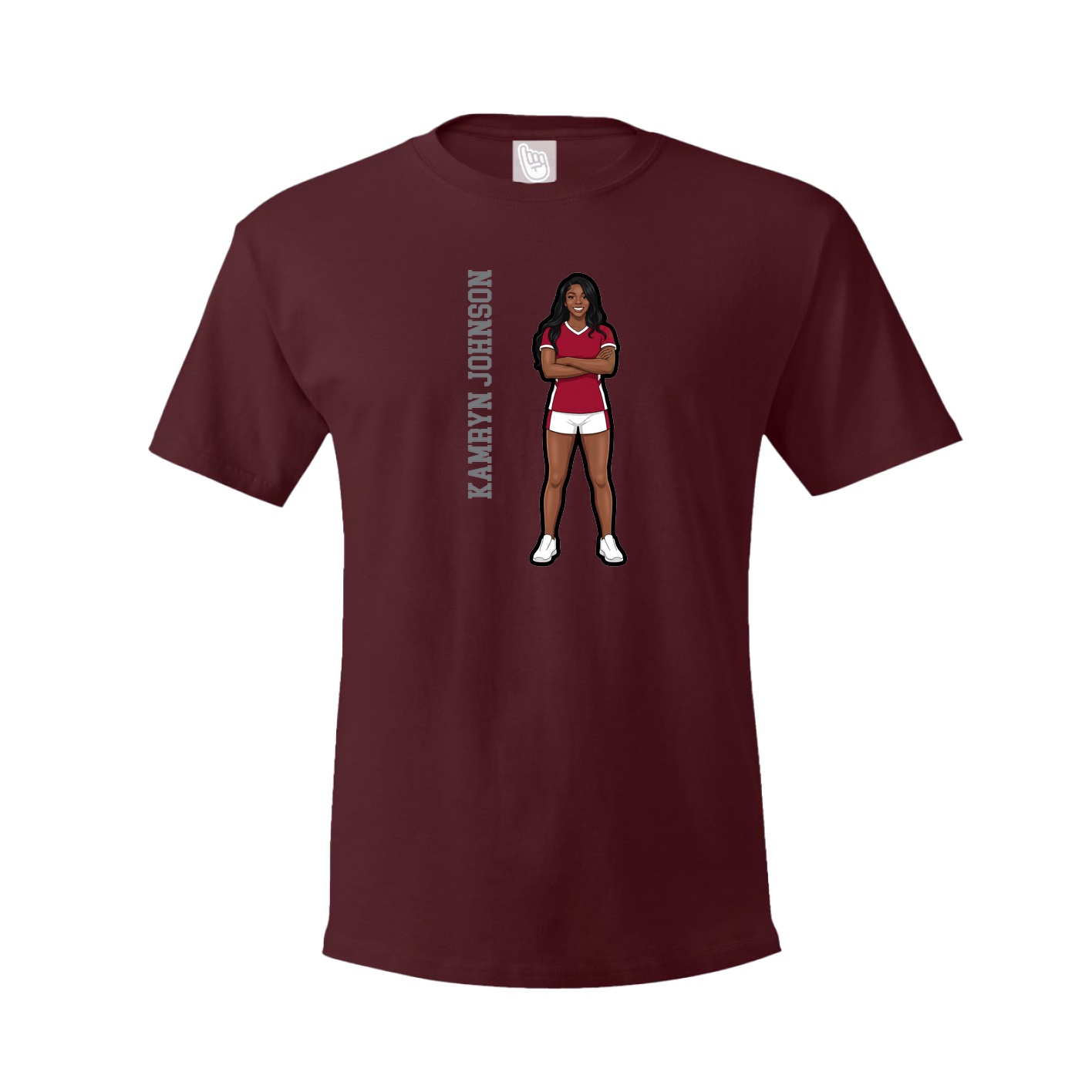 Tee — Name Vertical in Maroon