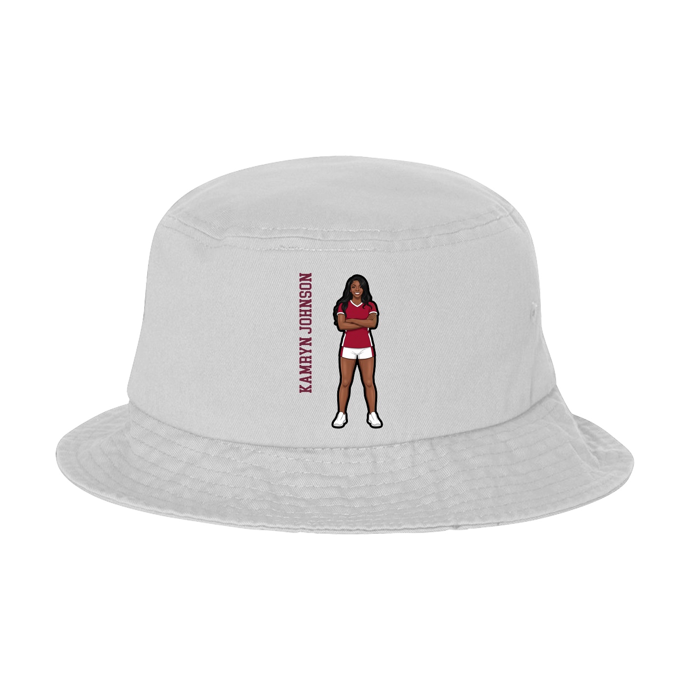 Bucket Cap — Name Vertical in White