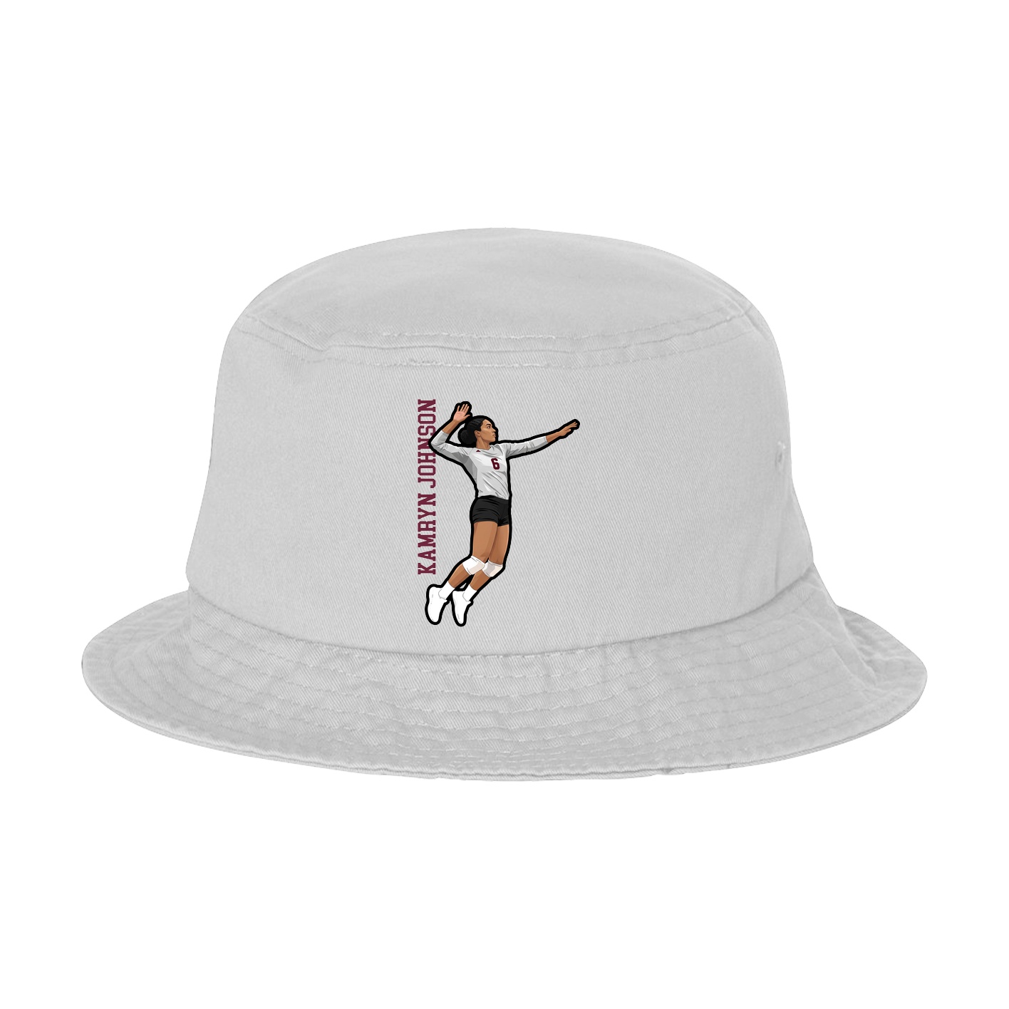 Bucket Cap — Name Vertical in White