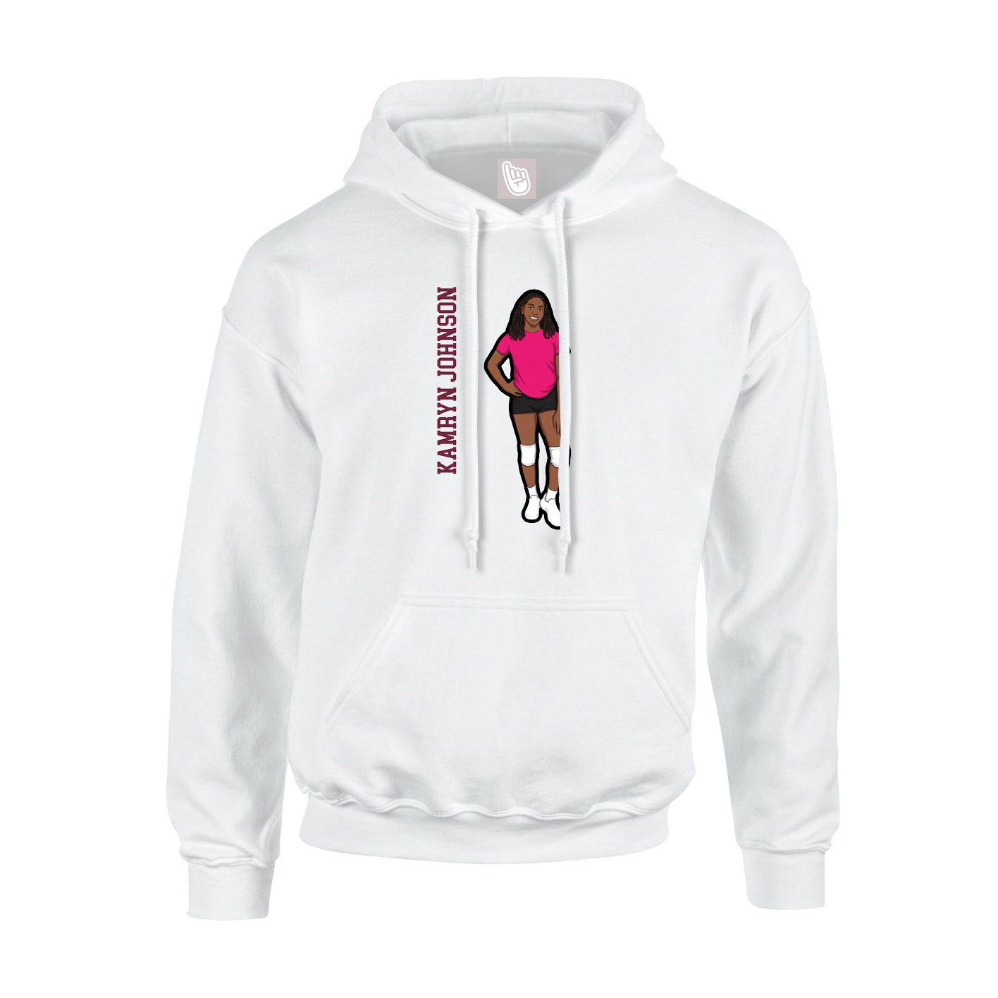 Hoodie — Name Vertical in White