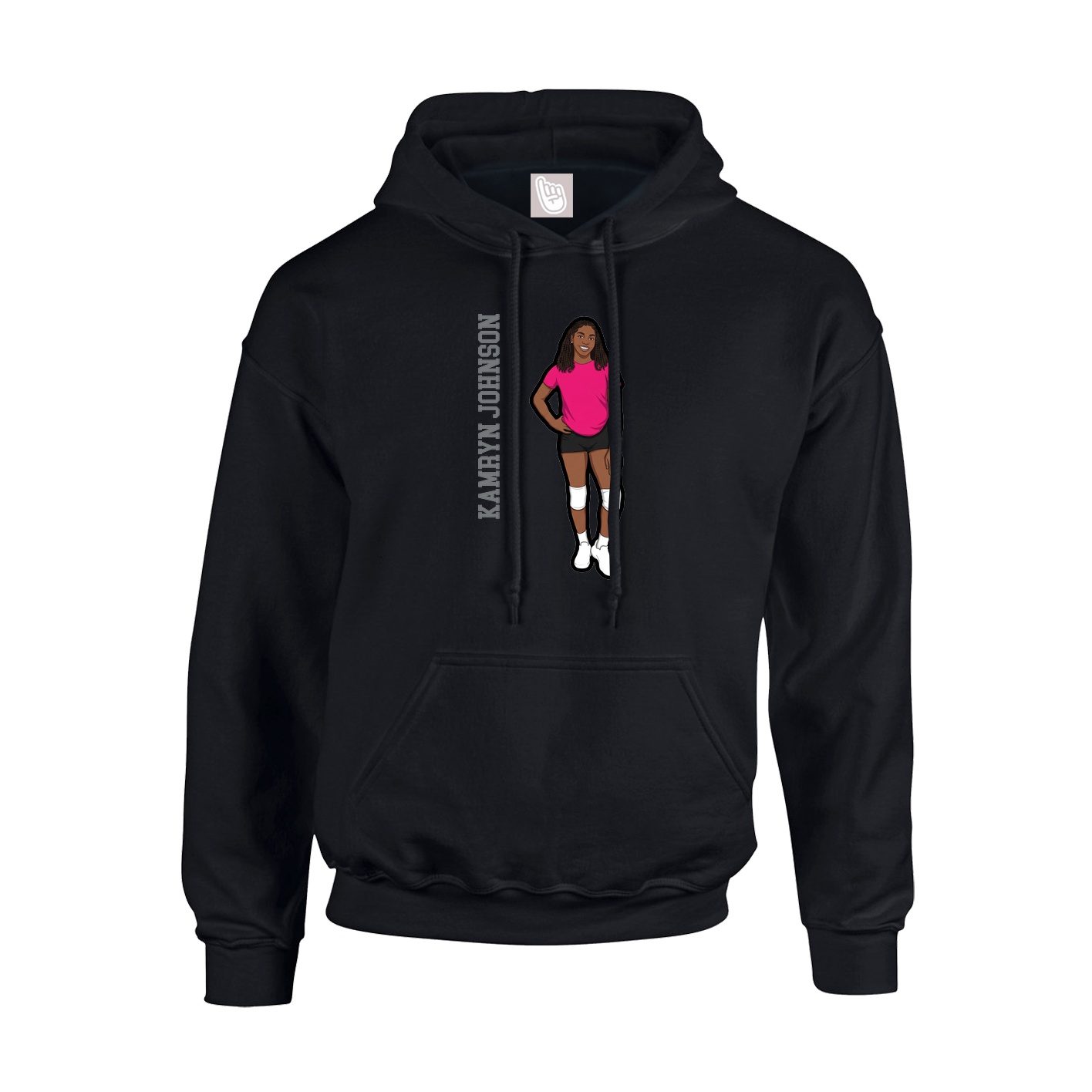 Youth Hoodie — Name Vertical in Black