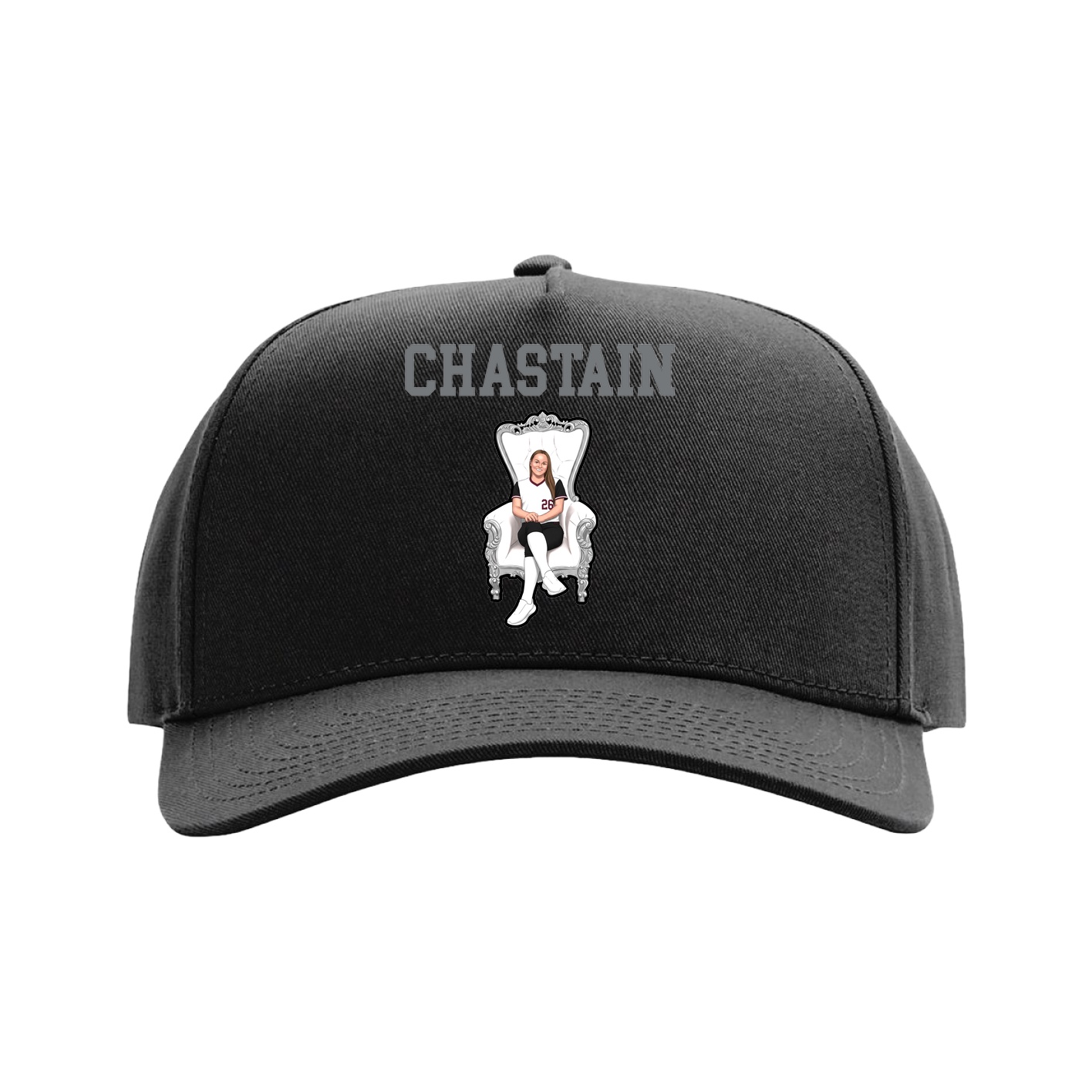 Full Fabric Five-Panel Champ Cap — Shirsey in Black