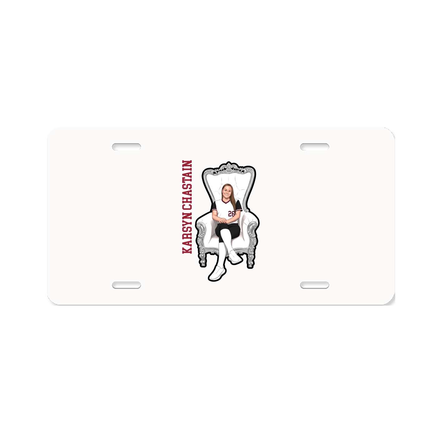 License Plate — Name Vertical in Classic