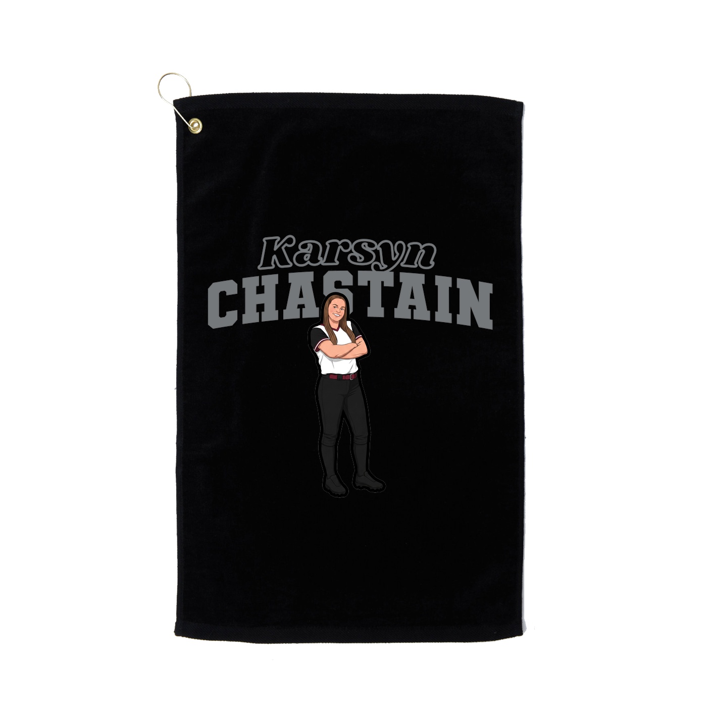 Golf Towel — Name Arch in Black