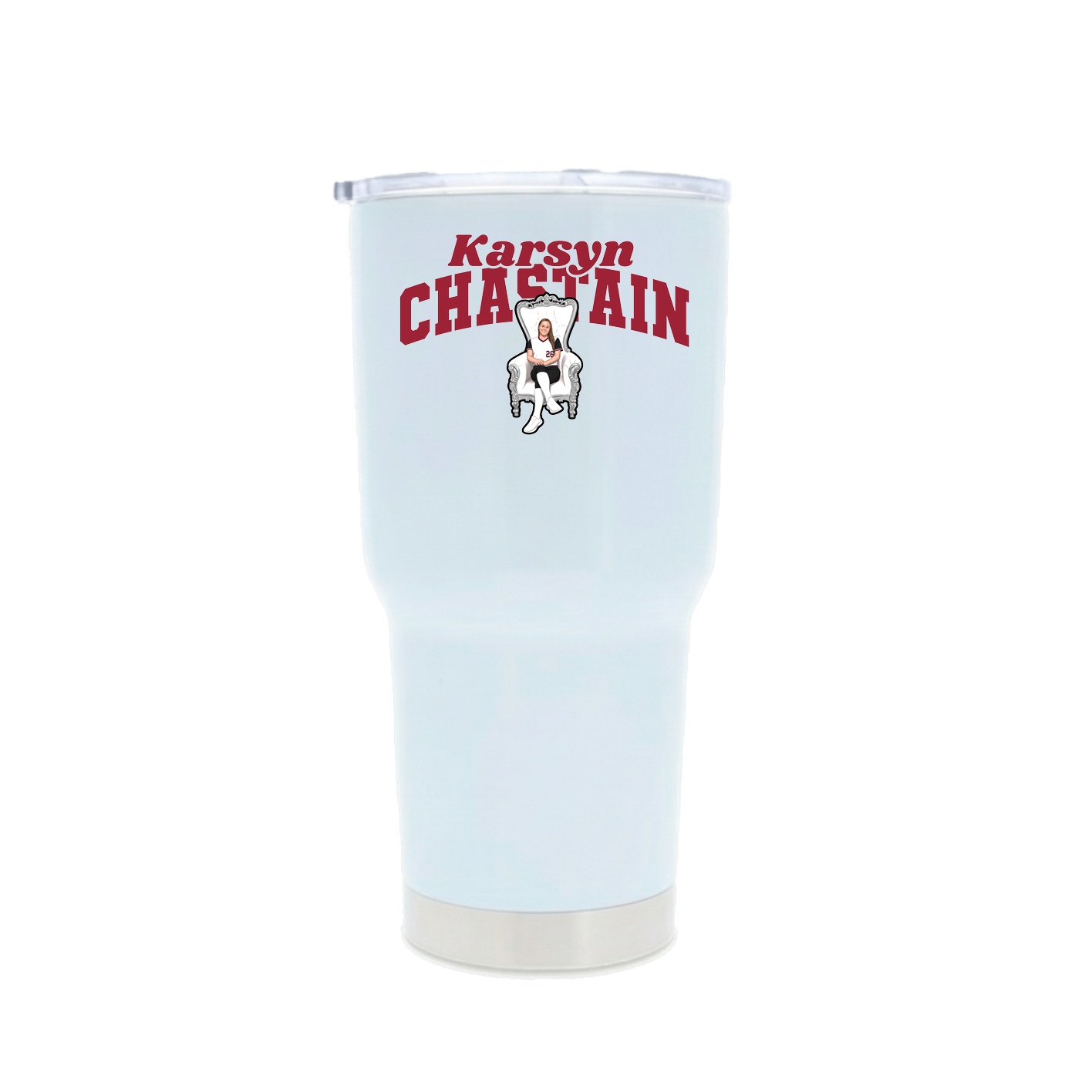 30oz Stainless Steel Tumbler — Signature Arch in White