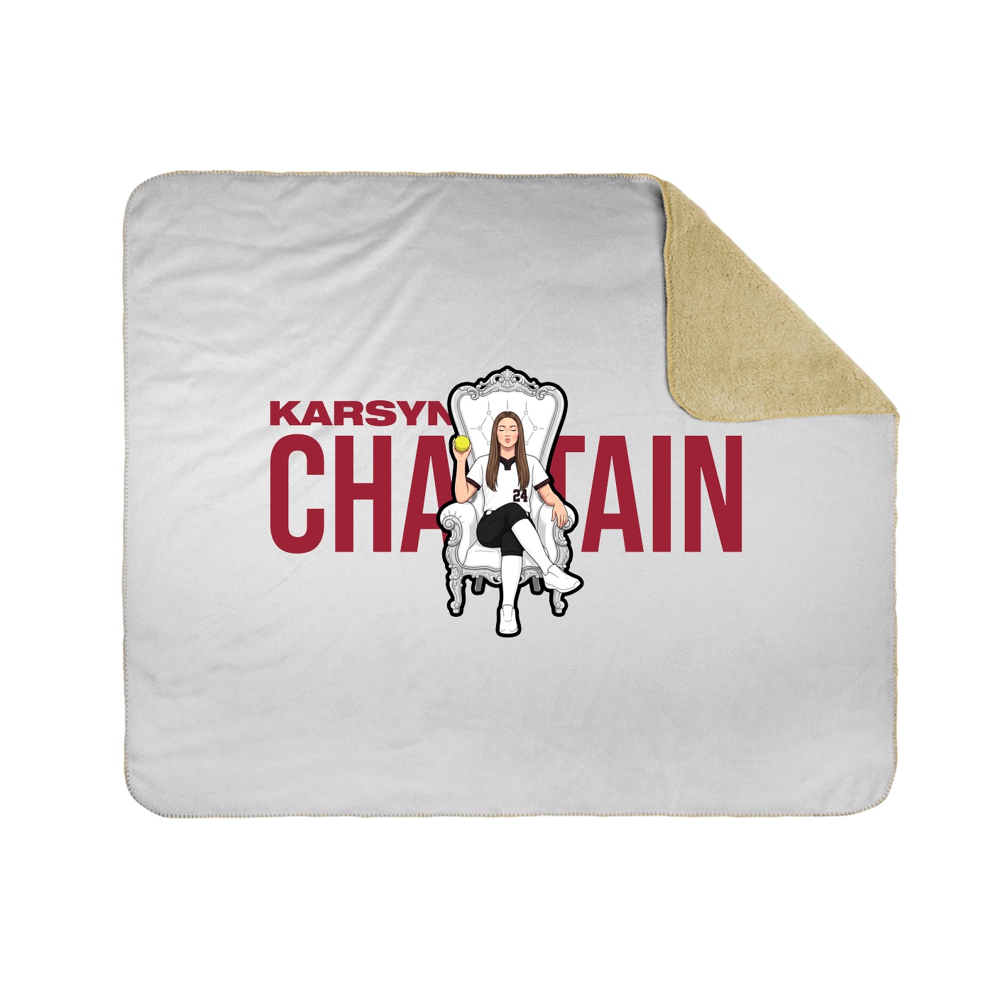Throw Blanket — Player Name in White
