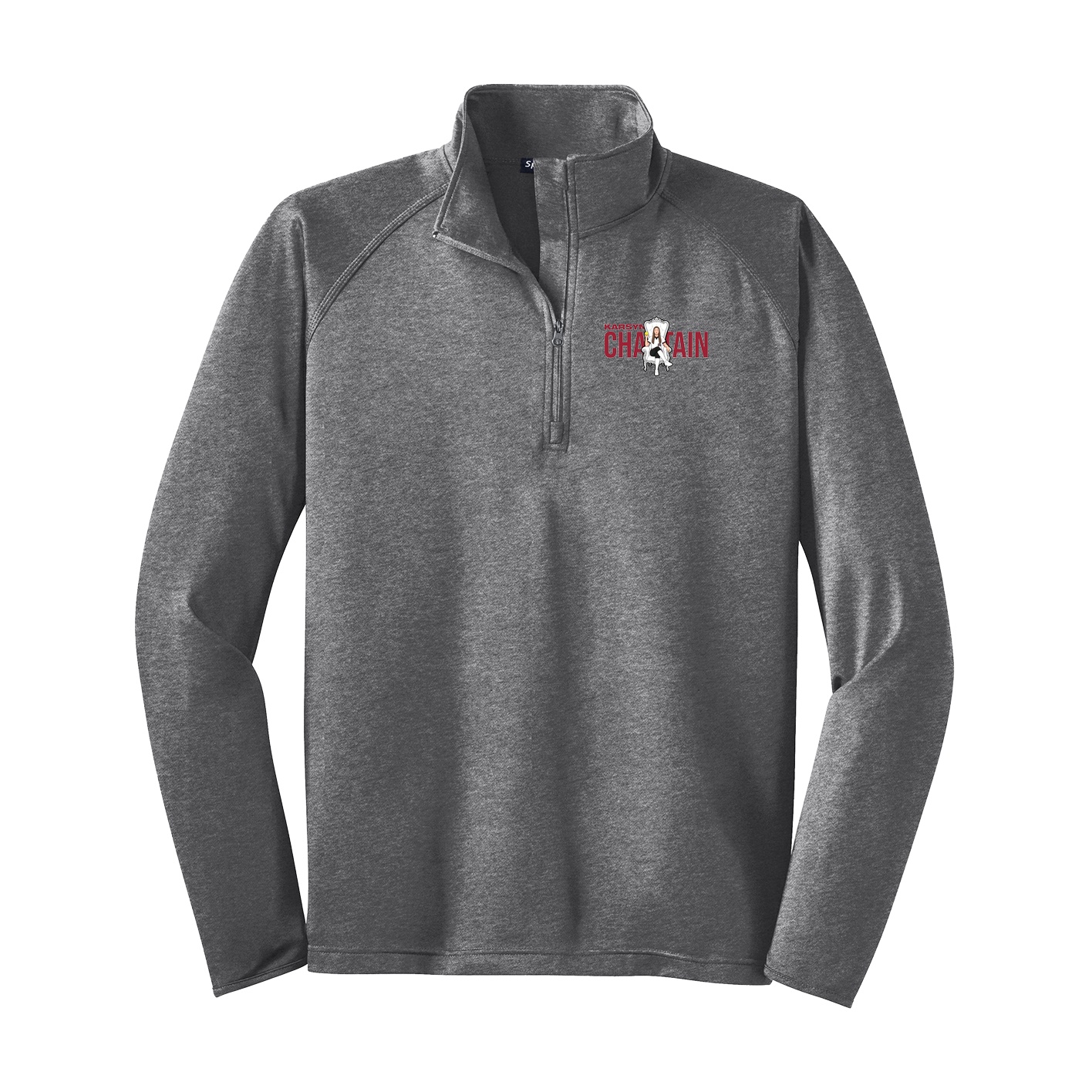 Q-Zip Pullover — Player Name in Grey