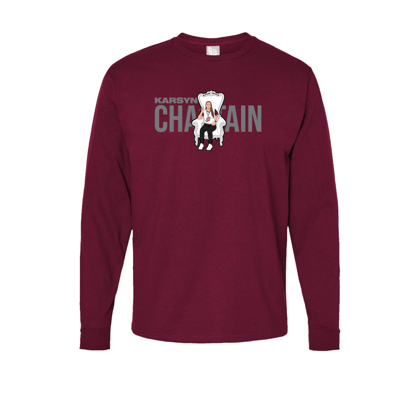 Long Sleeve Tee — Player Name in Cardinal