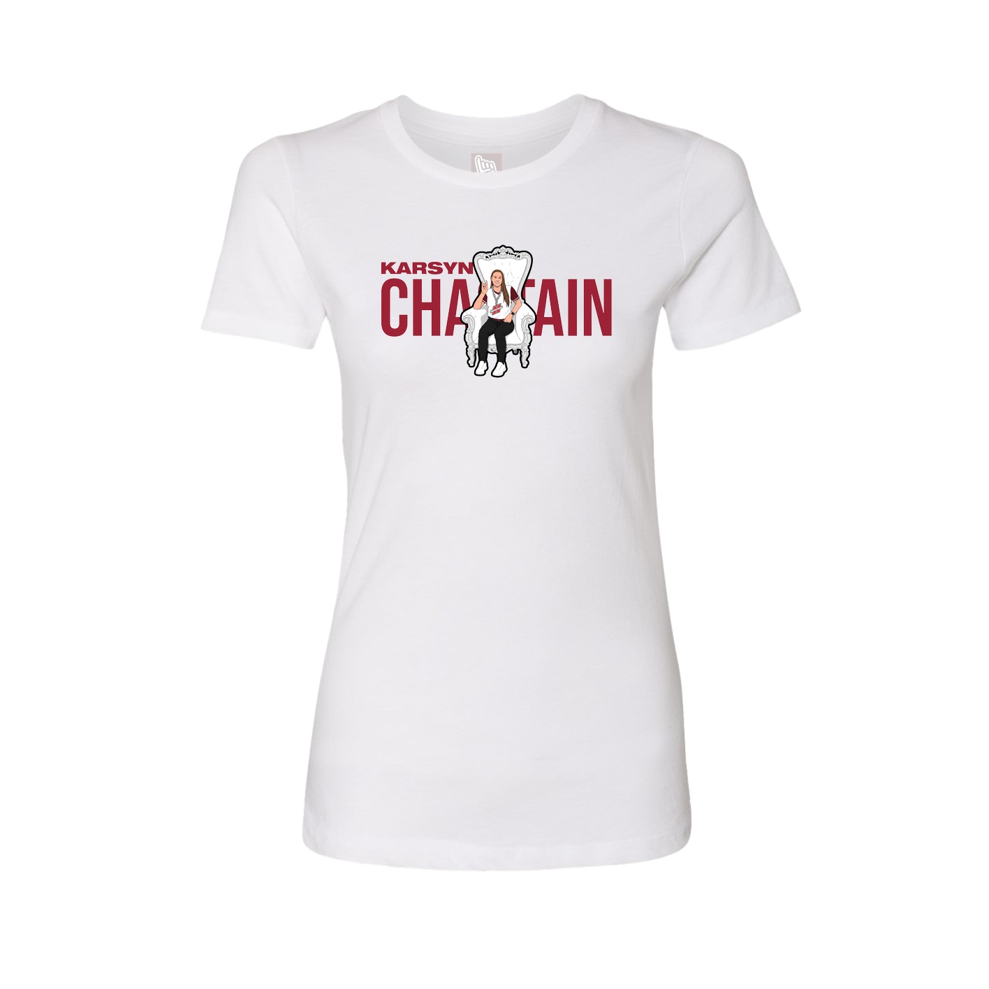 Fitted Women's Tee — Player Name in White