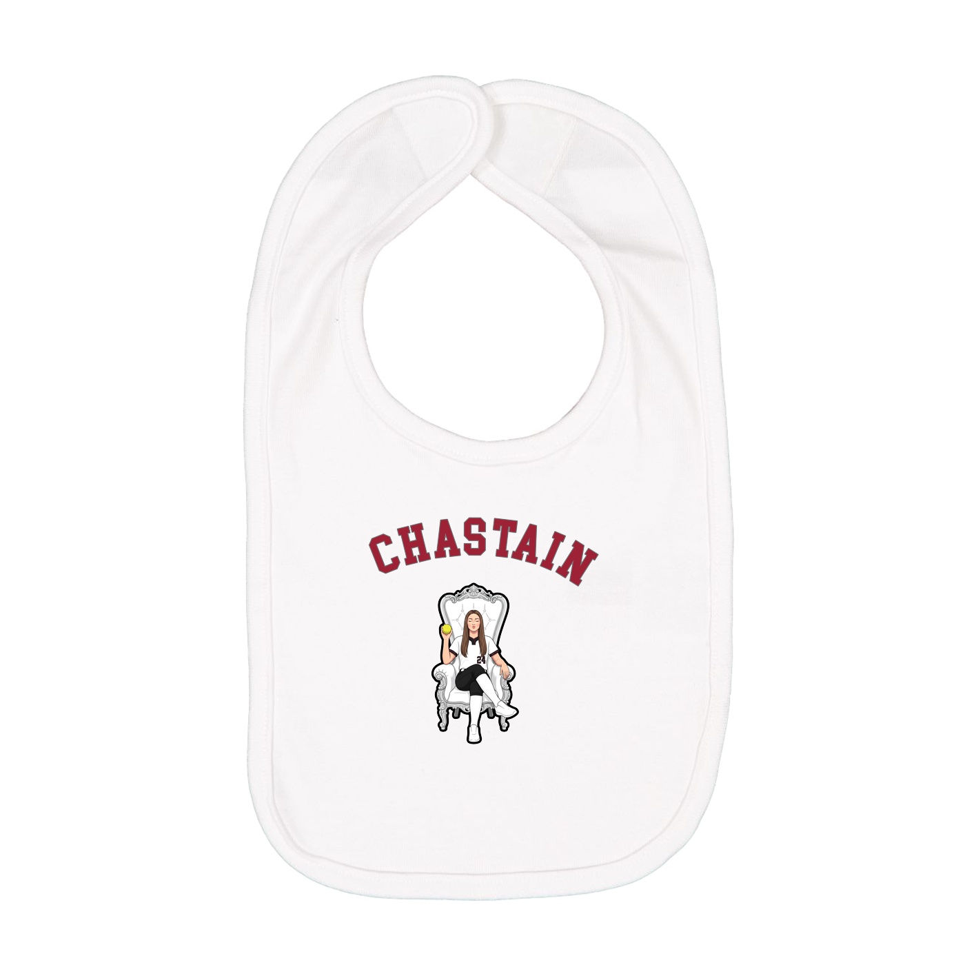 Infant Bib — Shirsey Arch in White