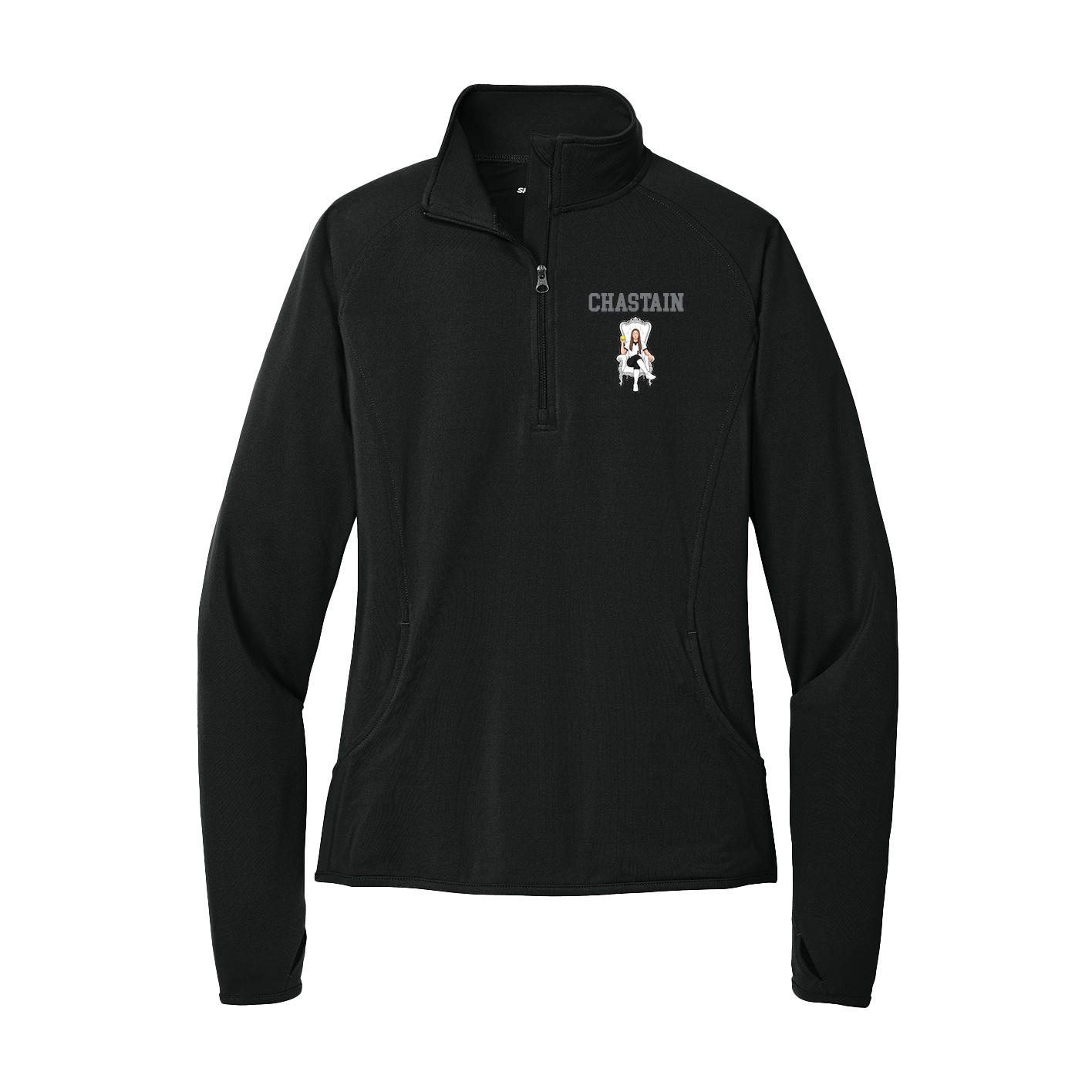 Women's Q-Zip Pullover — Shirsey in Black