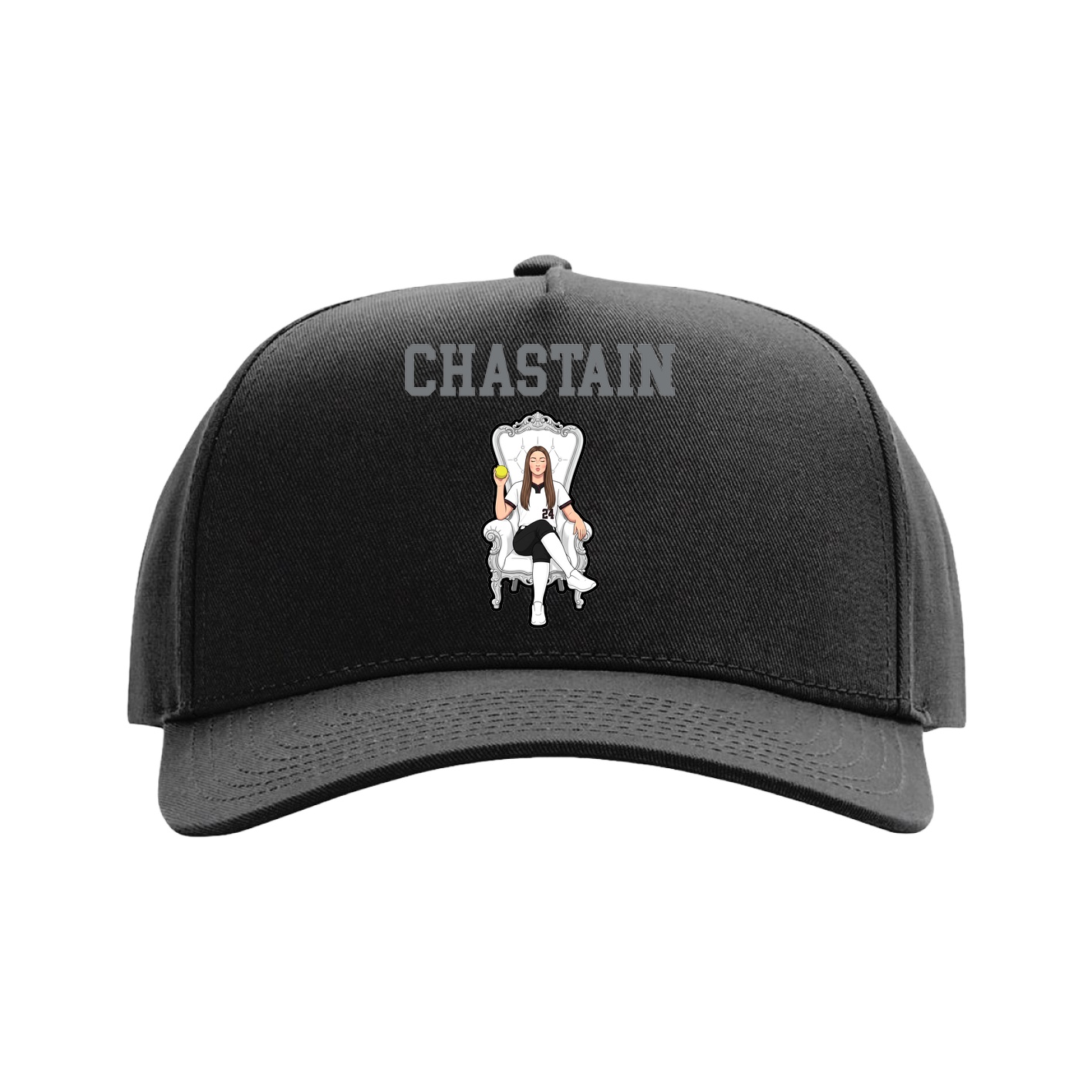 Full Fabric Five-Panel Champ Cap — Shirsey in Black