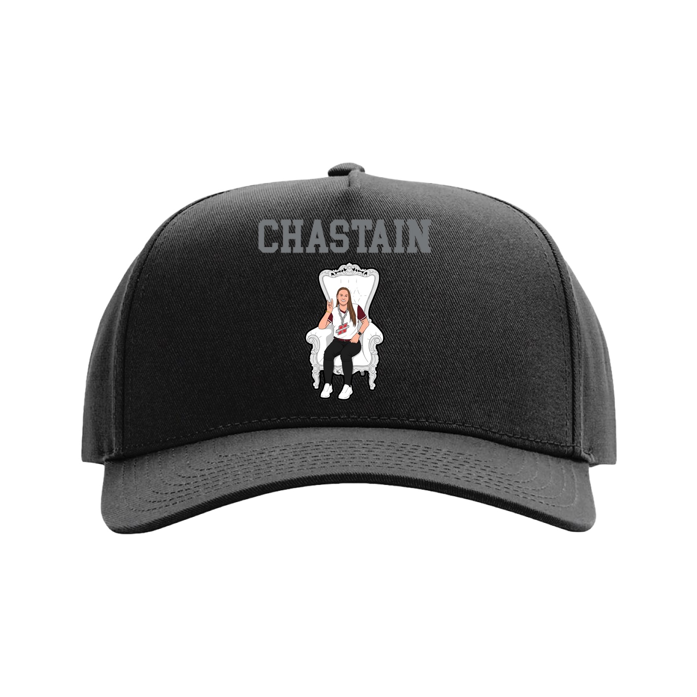 Full Fabric Five-Panel Champ Cap — Shirsey in Black