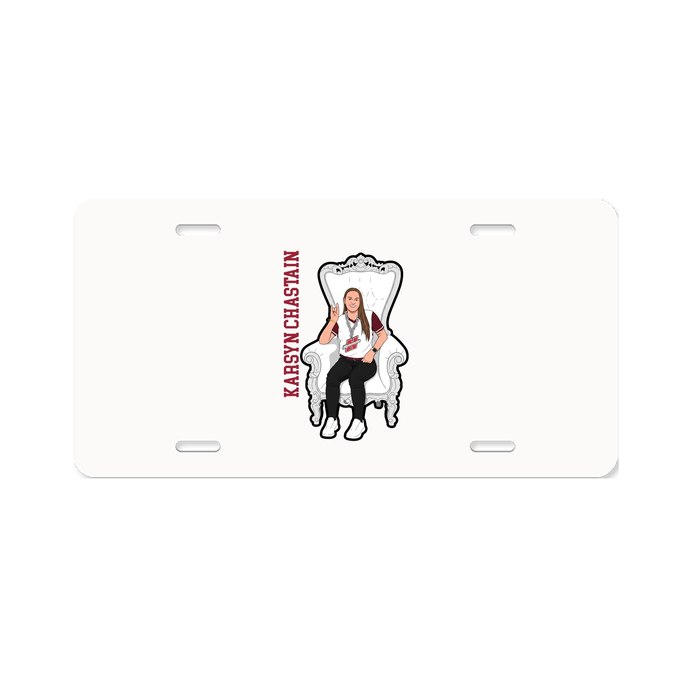 License Plate — Name Vertical in Classic