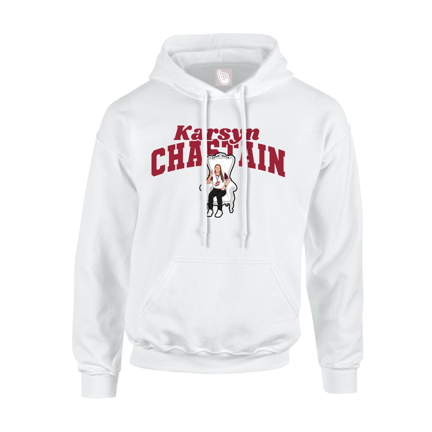 Youth Hoodie — Signature Arch in White