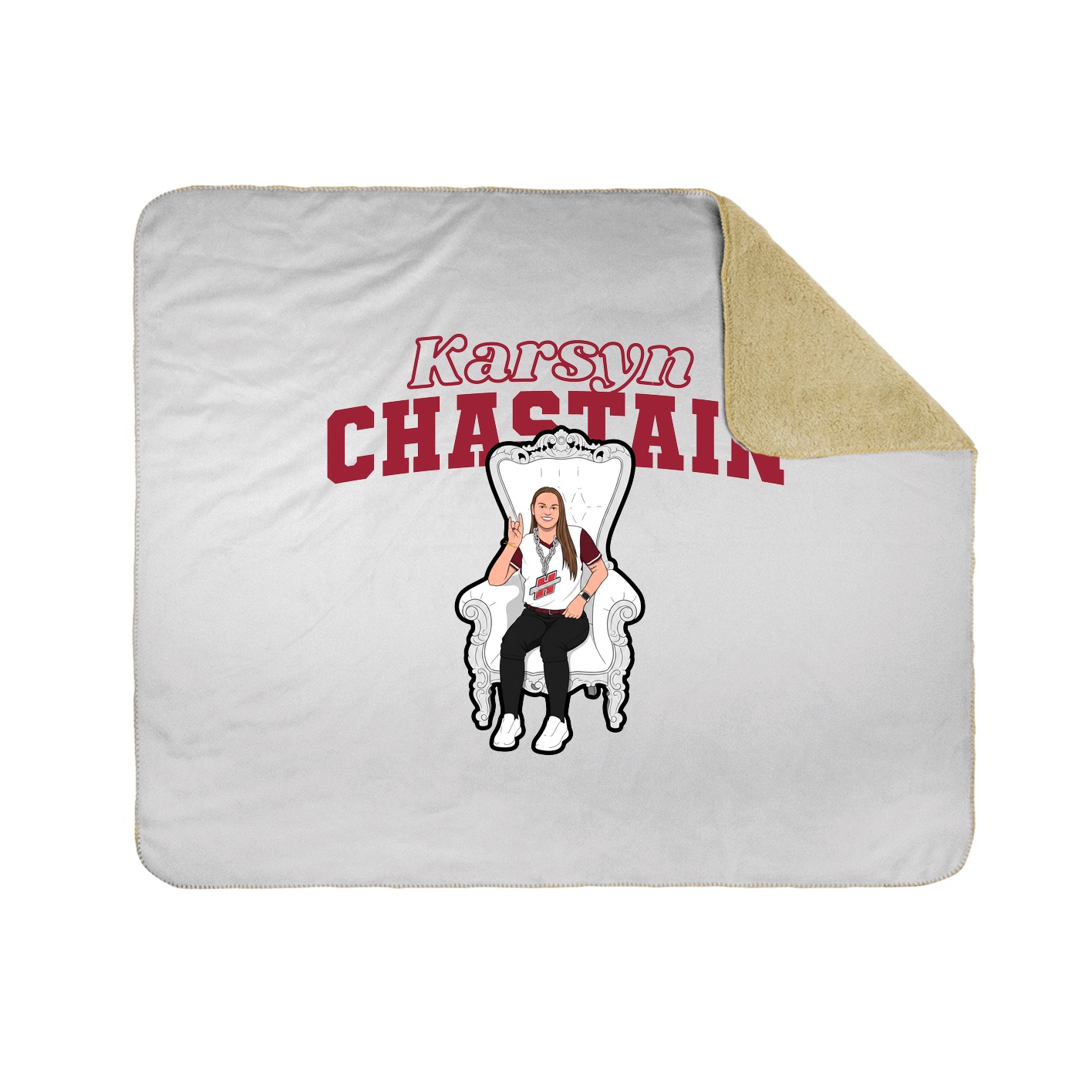 Throw Blanket — Name Arch in White