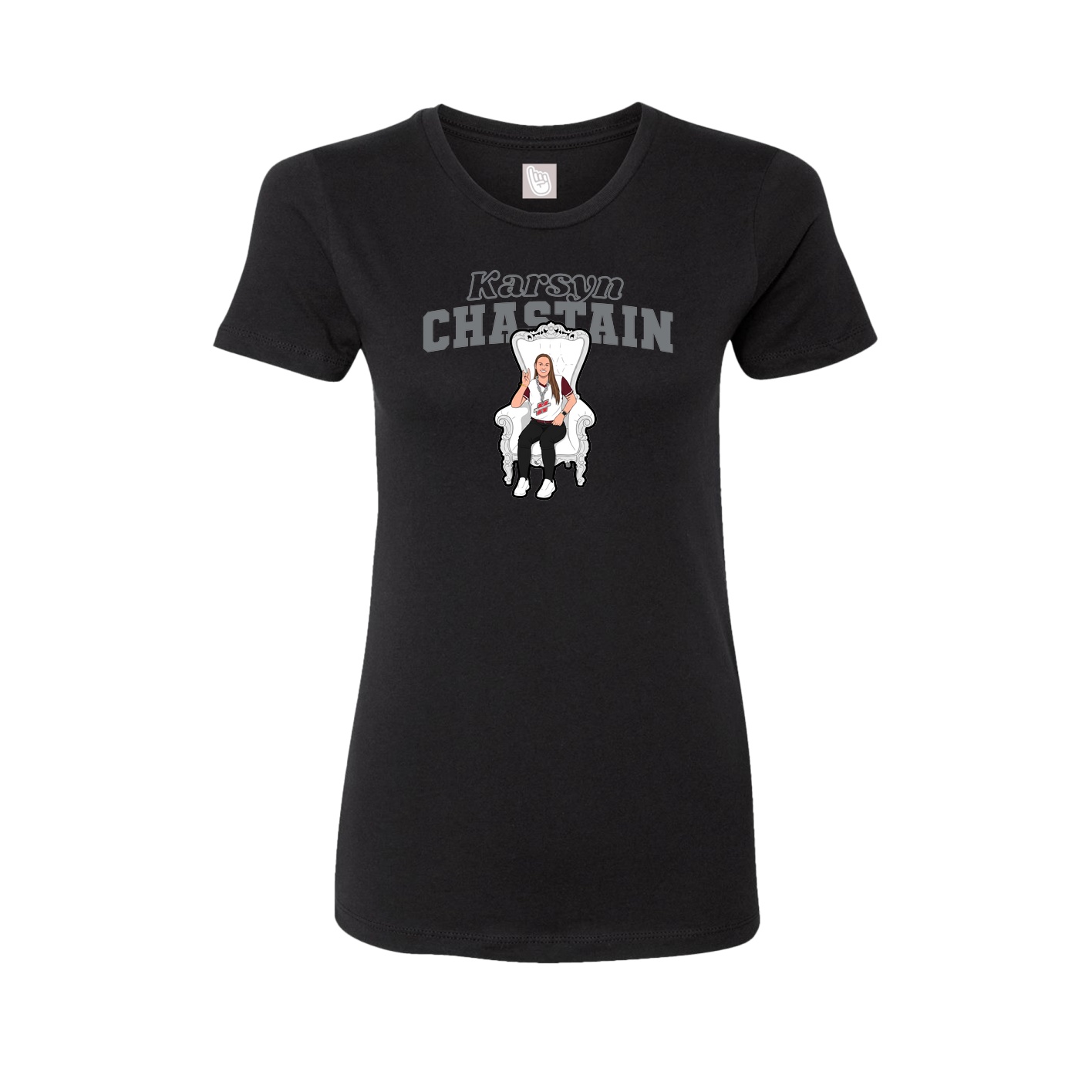 Fitted Women's Tee — Name Arch in Black