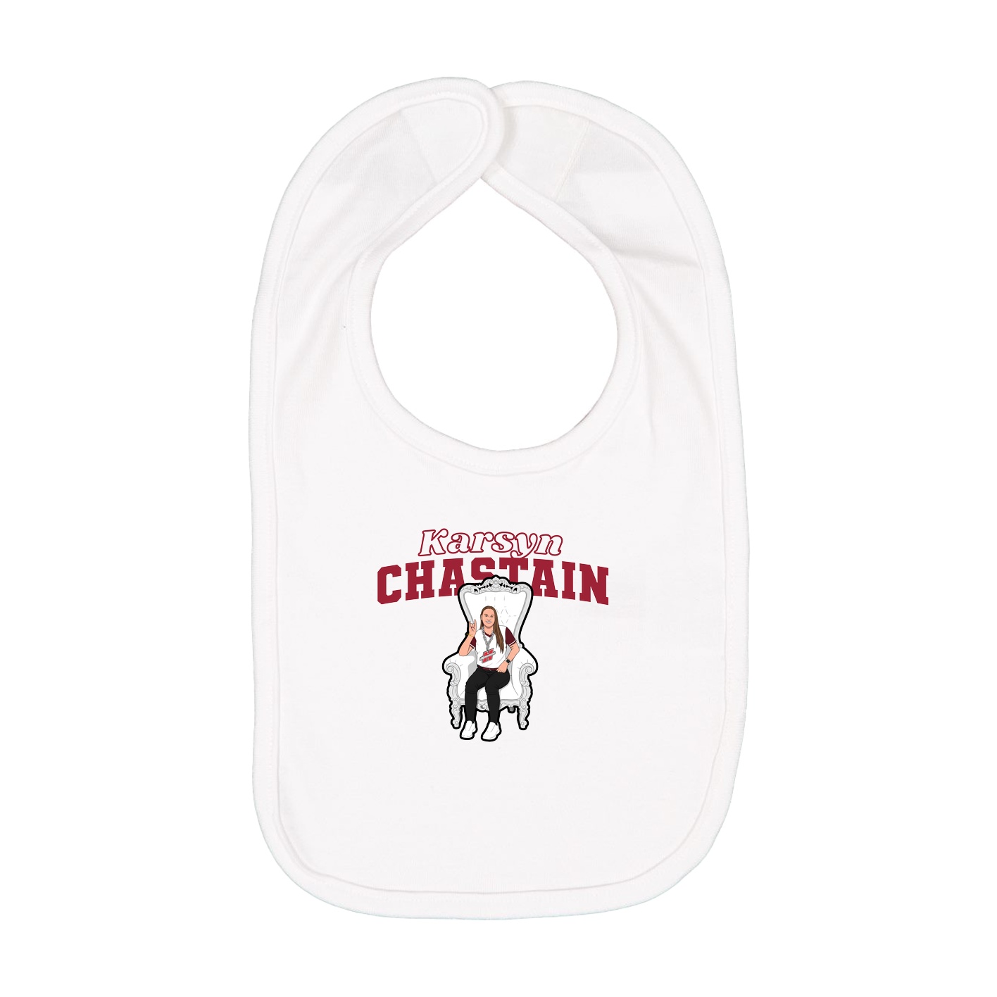 Infant Bib — Name Arch in White