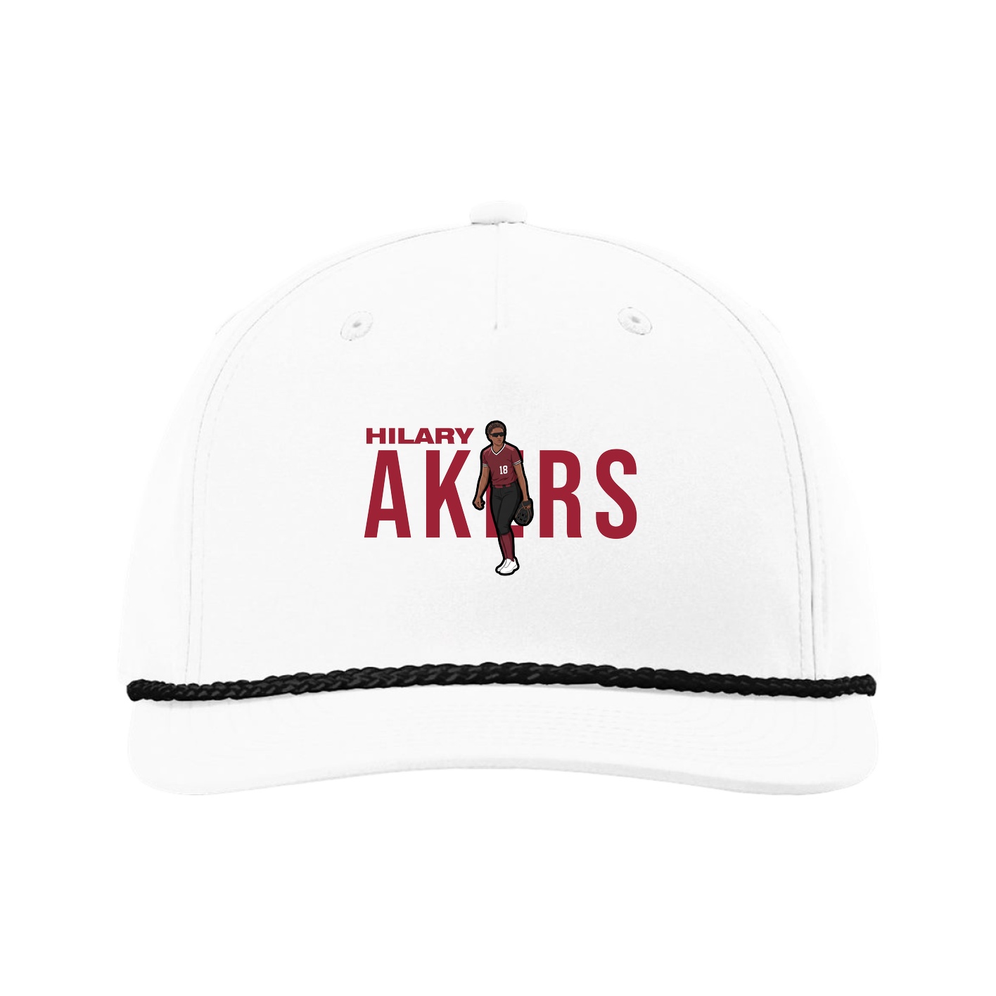 Five-Panel Classic Rope Cap — Player Name in White