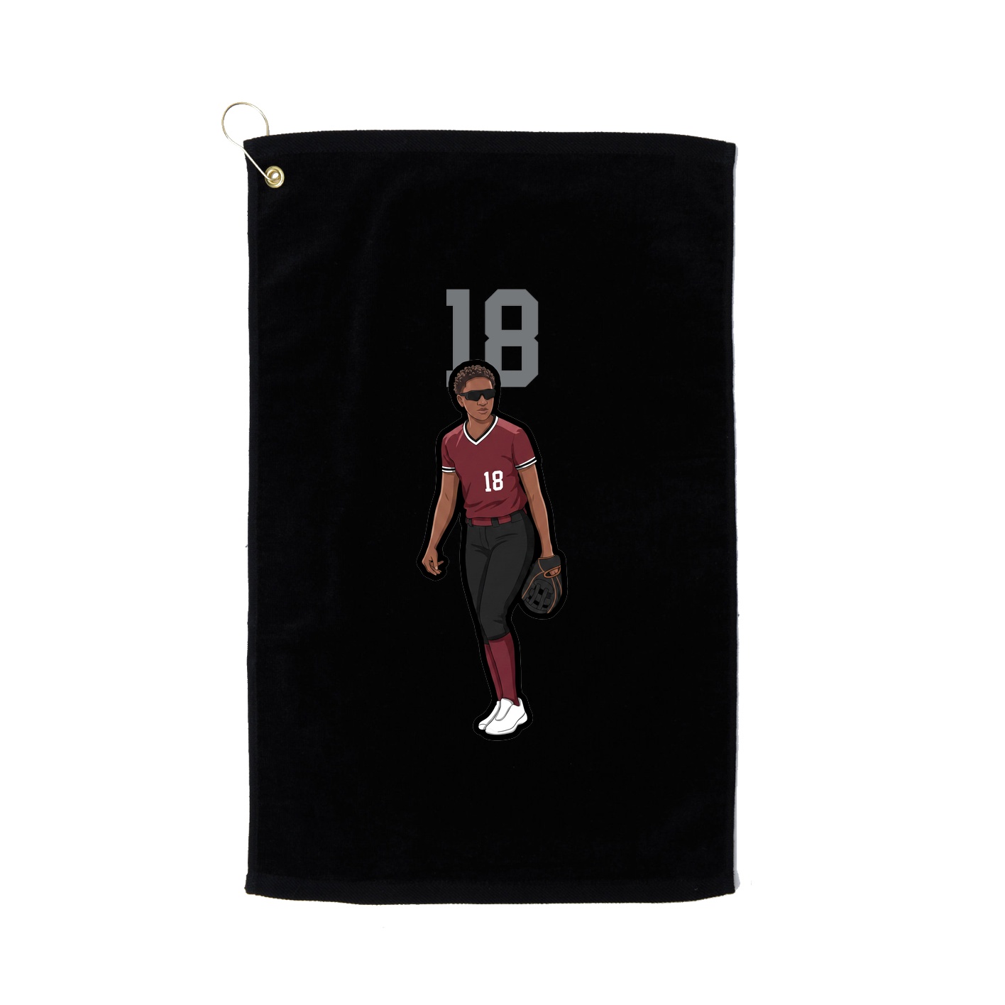 Golf Towel — Number Top in Black