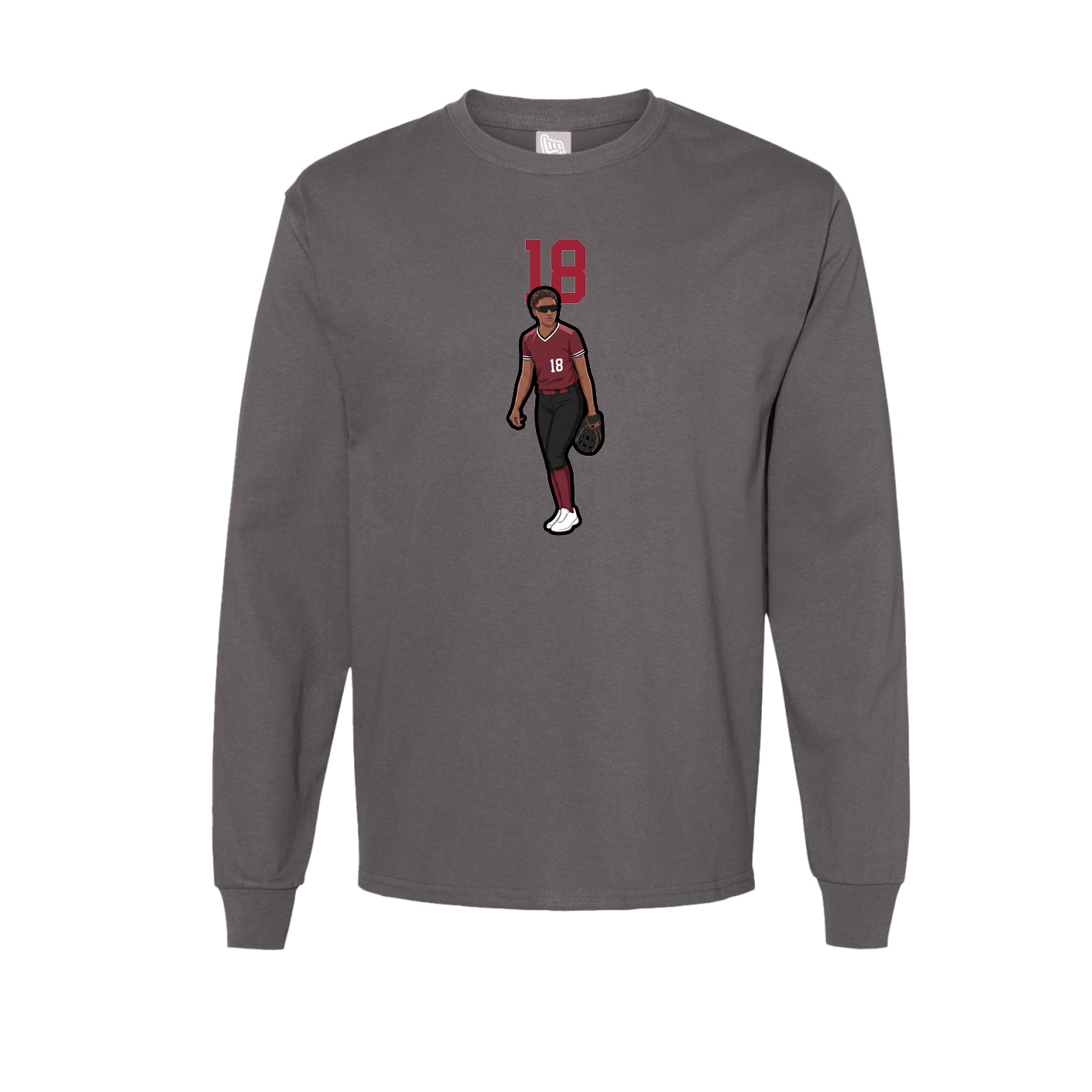 Long Sleeve Tee — Number Top in Grey