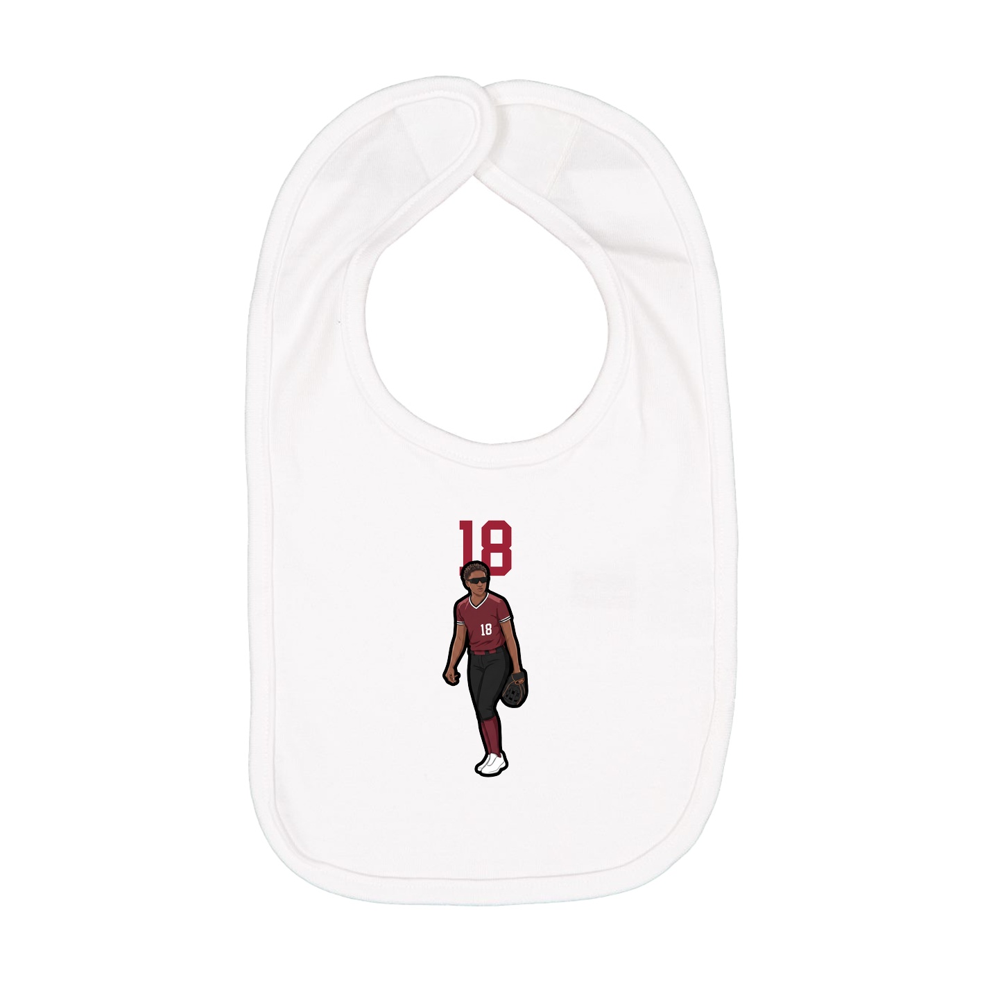 Infant Bib — Number Top in White