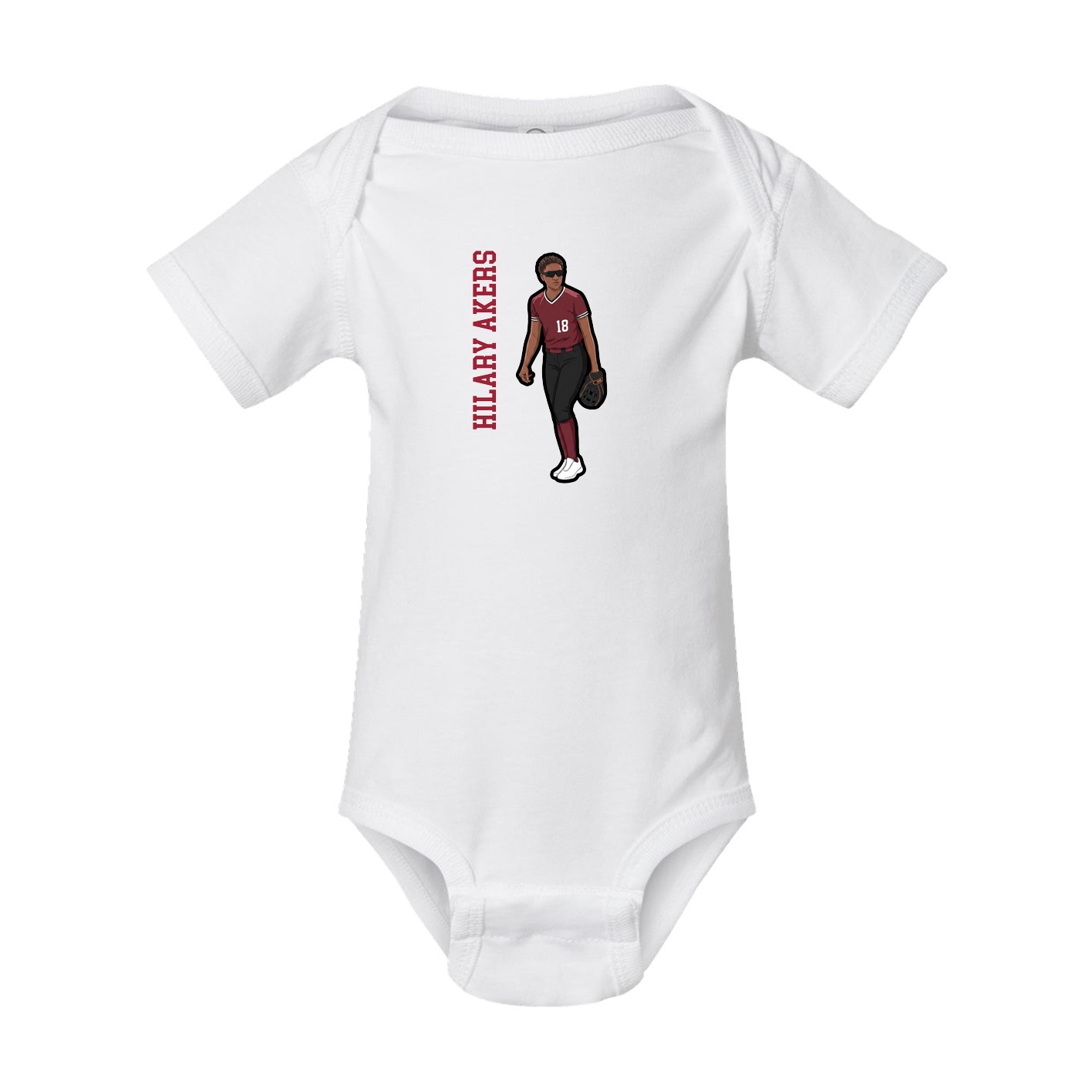 Baby Onesie — Name Vertical in White