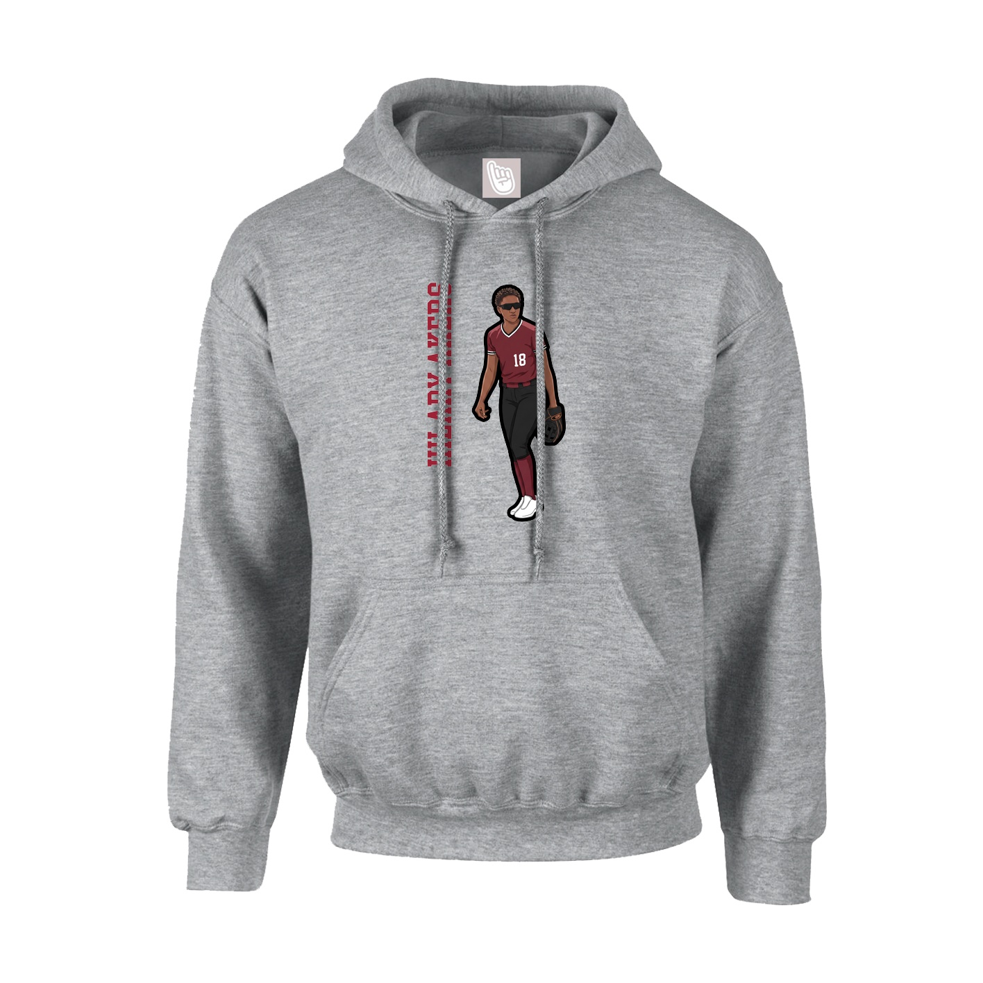 Hoodie — Name Vertical in Grey