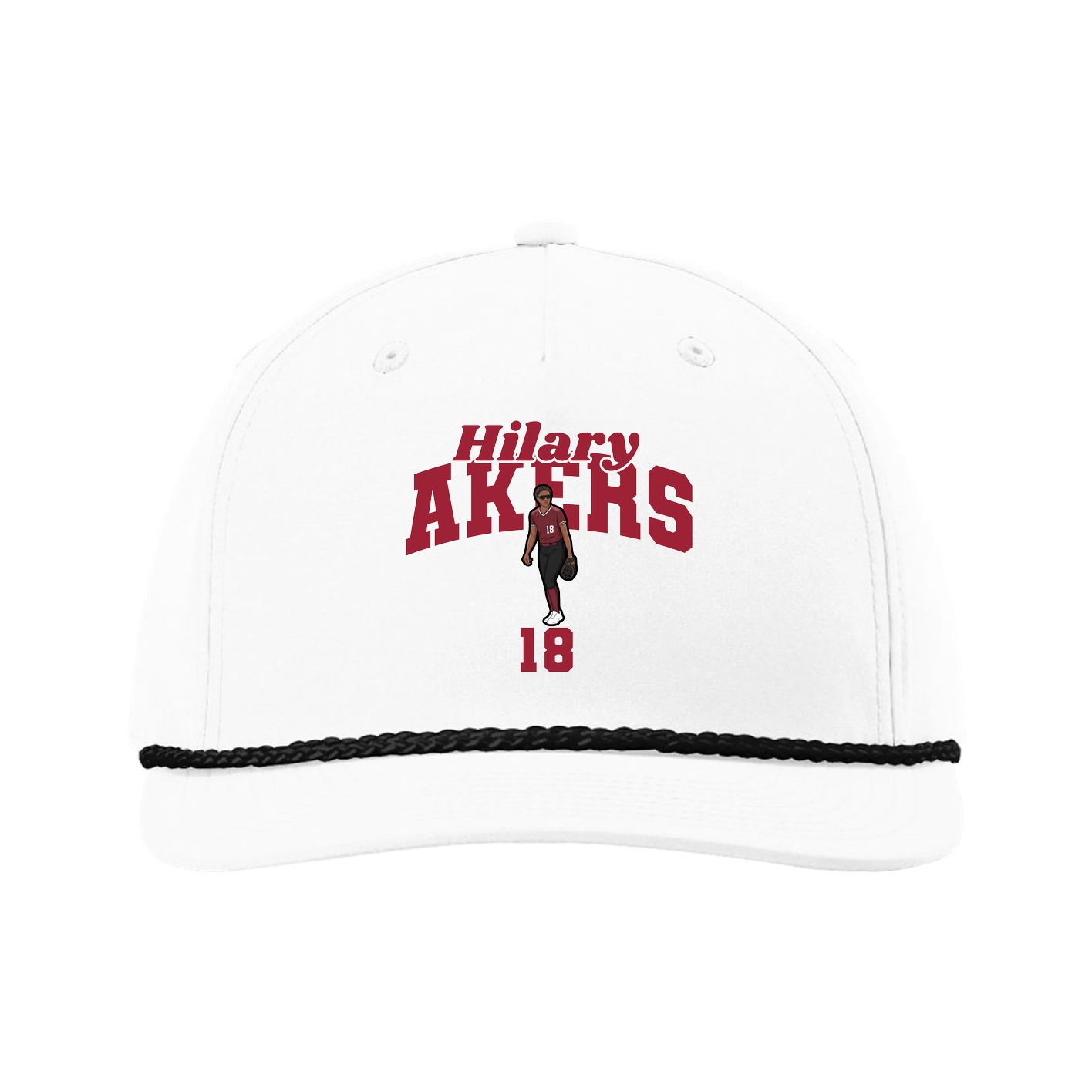 Five-Panel Classic Rope Cap — Signature Arch in White