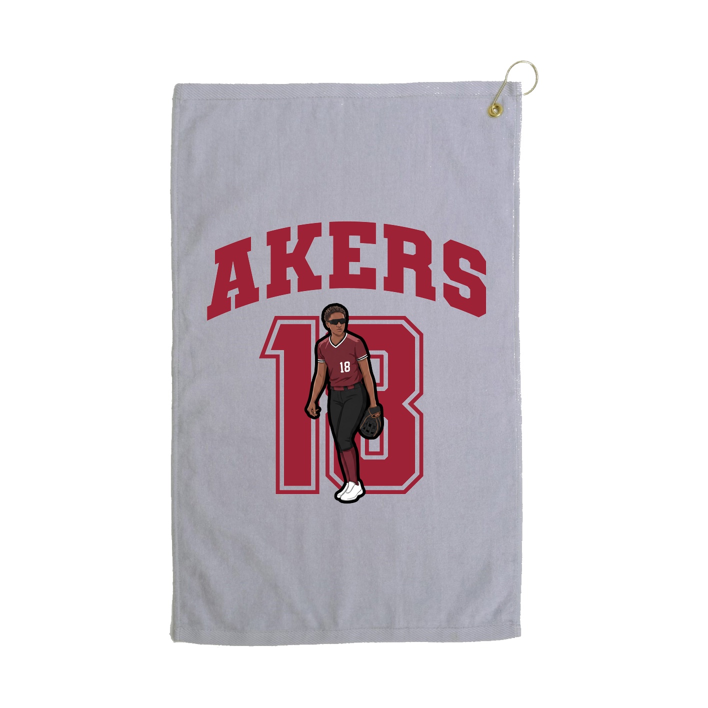 Golf Towel — Number in Grey