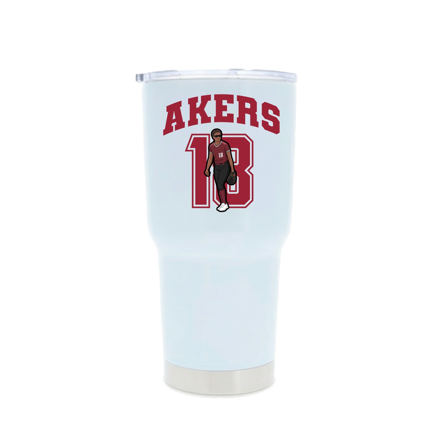 30oz Stainless Steel Tumbler — Number in White