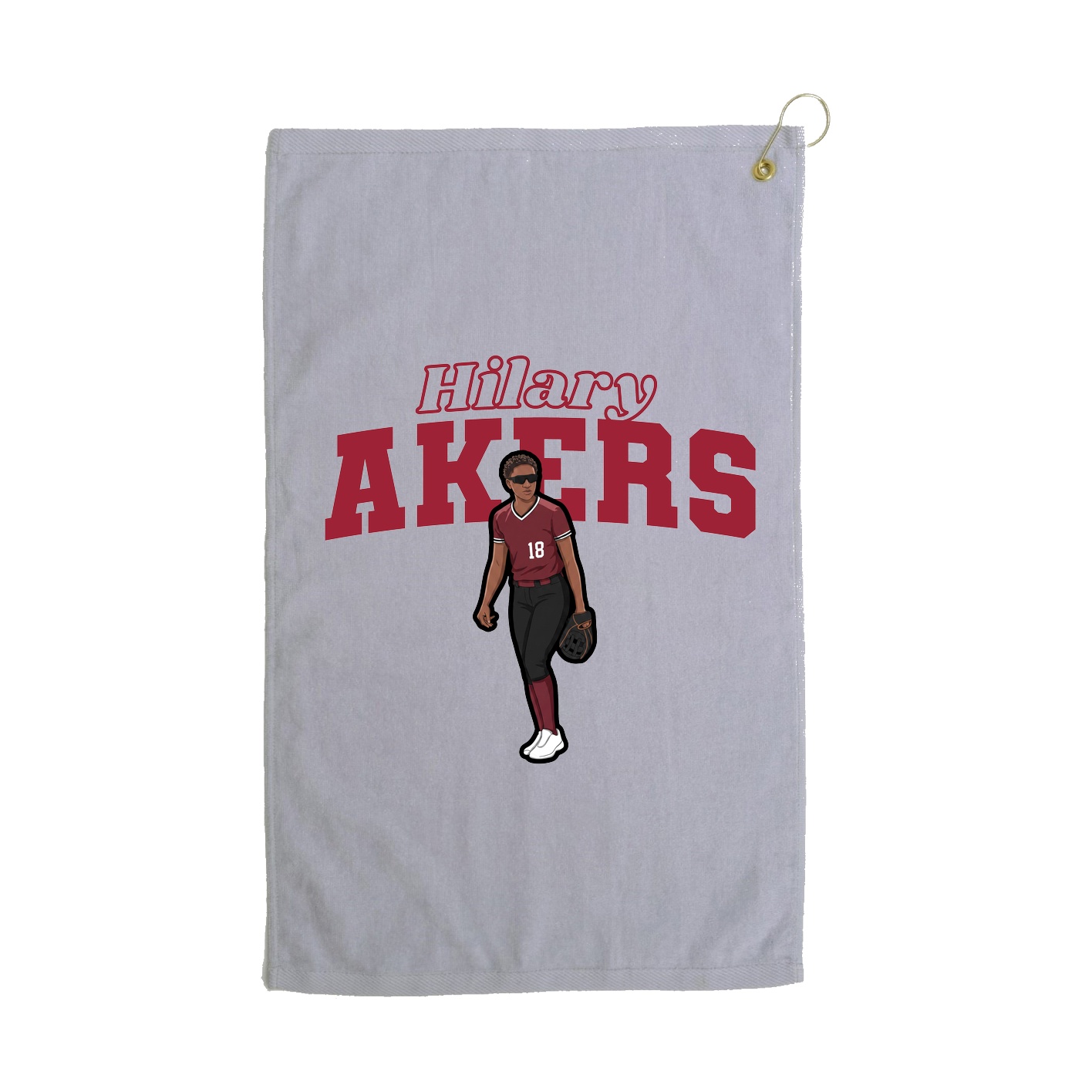 Golf Towel — Name Arch in Grey
