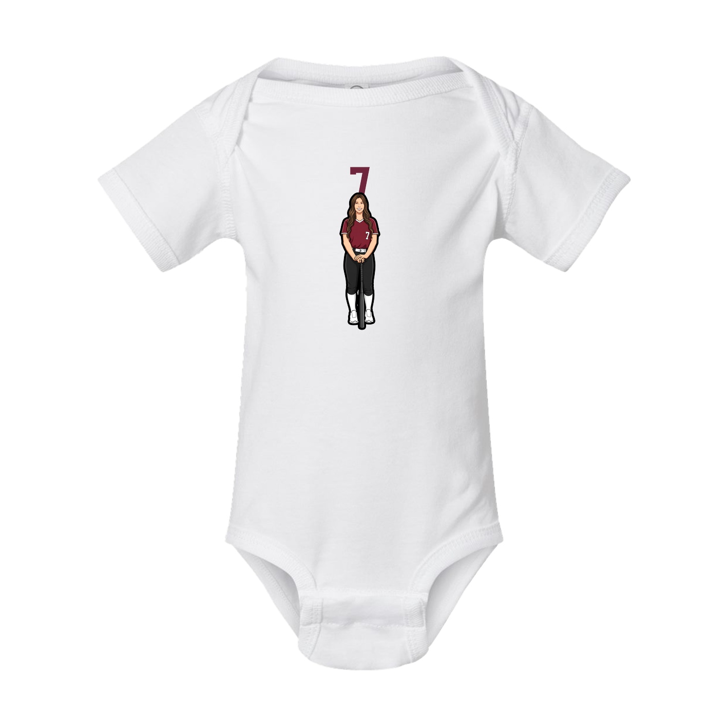 Baby Onesie — Number Top in White