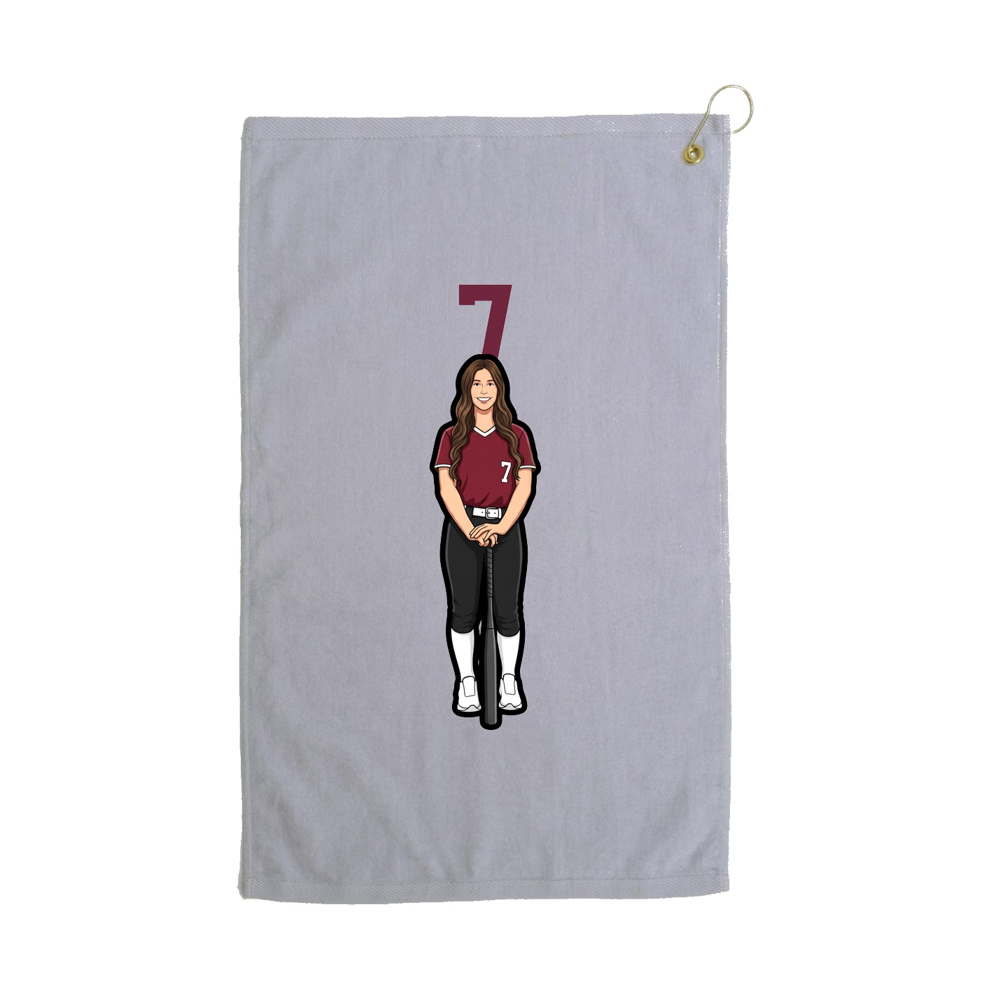 Golf Towel — Number Top in Grey