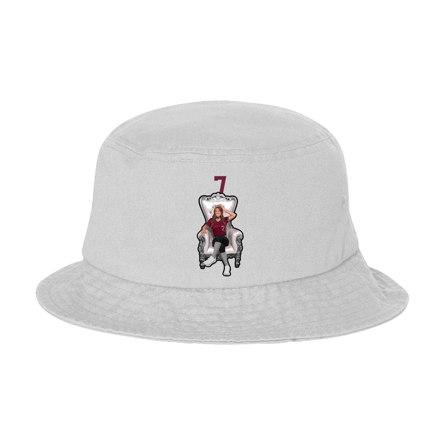 Bucket Cap — Number Top in White