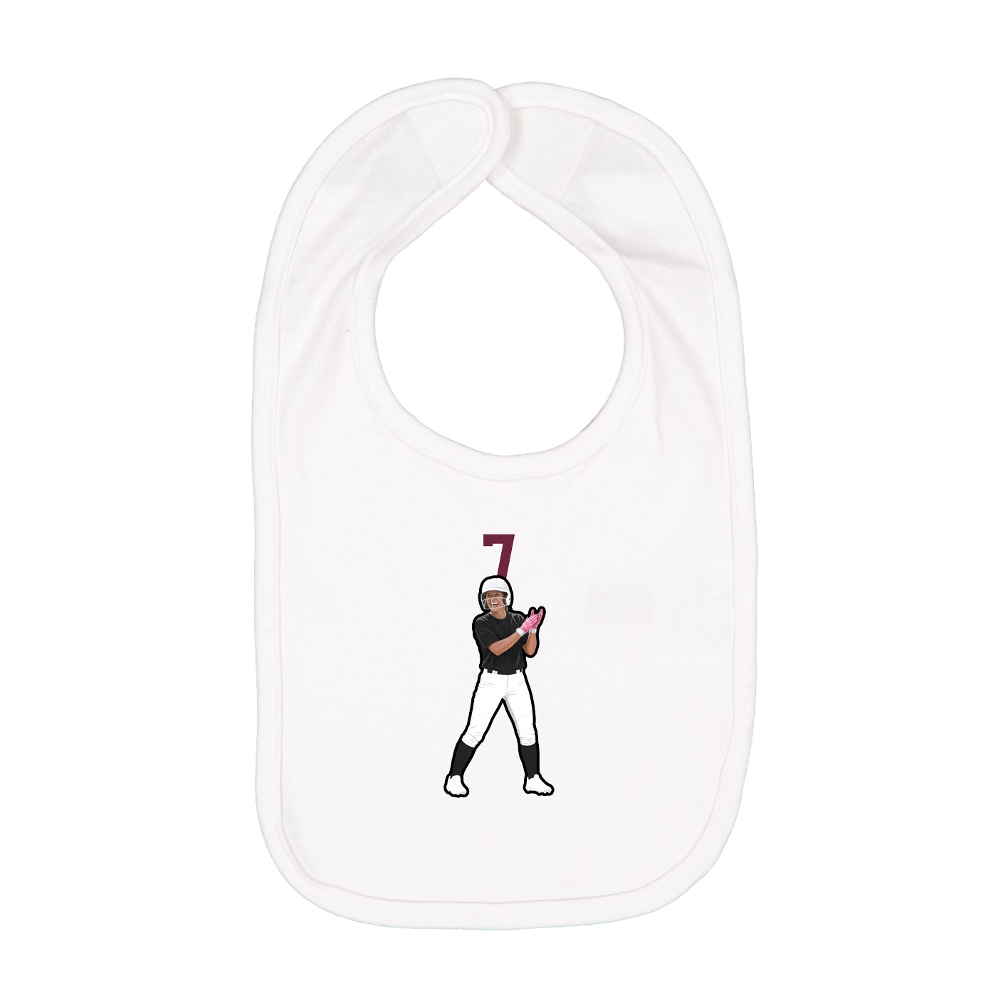 Infant Bib — Number Top in White