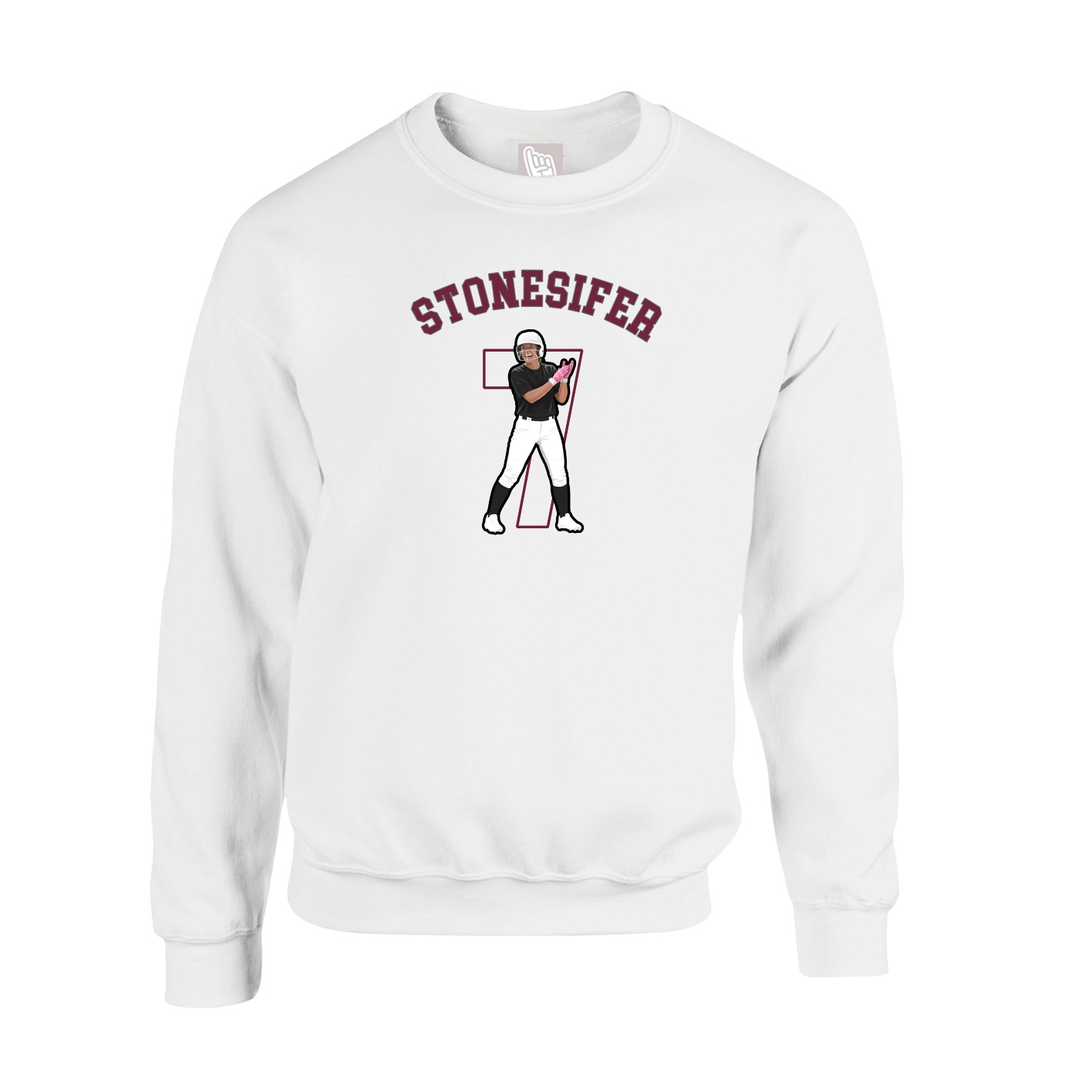 Fleece Crew — Shirsey Arch in White