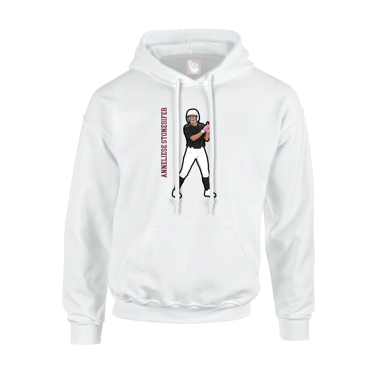 Hoodie — Name Vertical in White