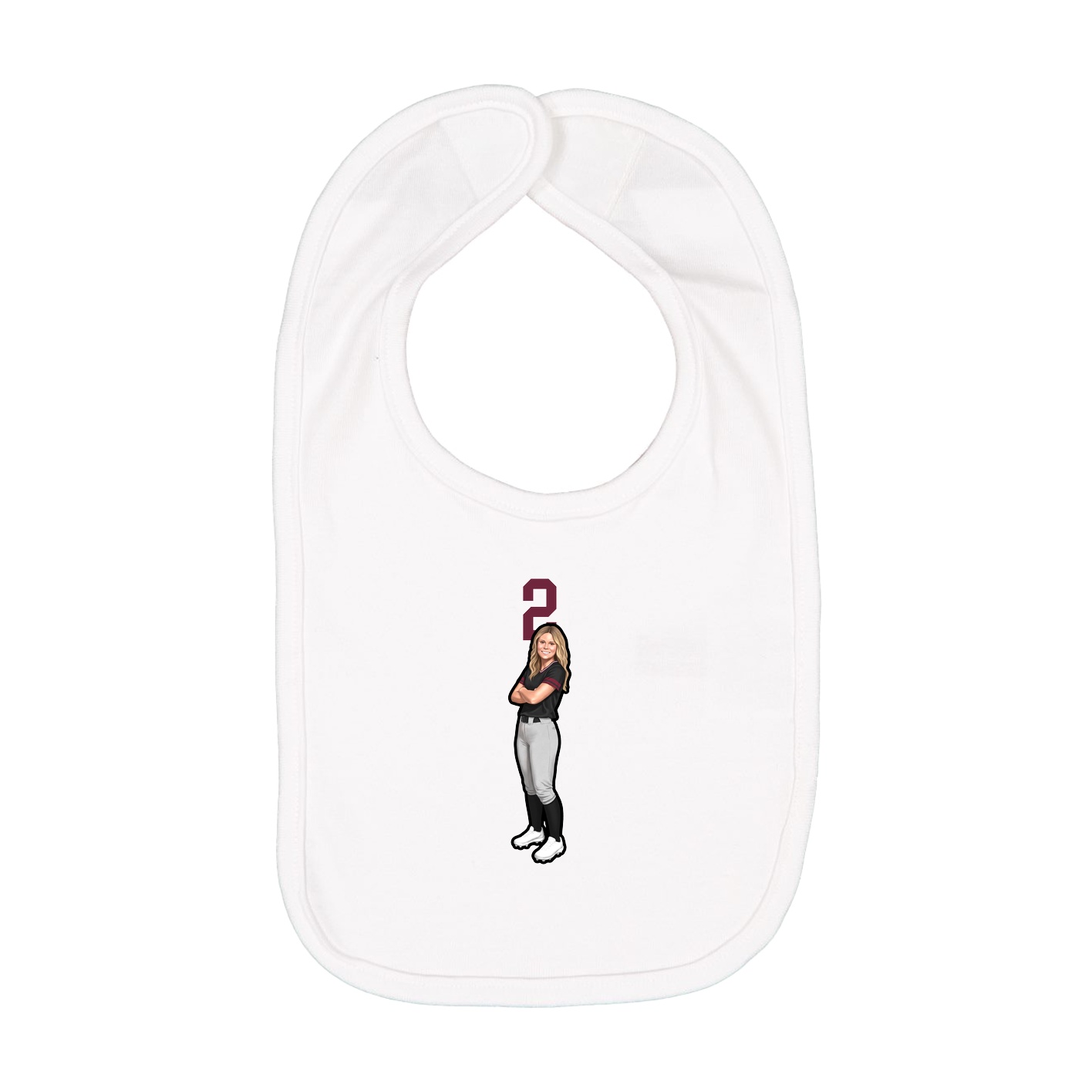 Infant Bib — Number Top in White