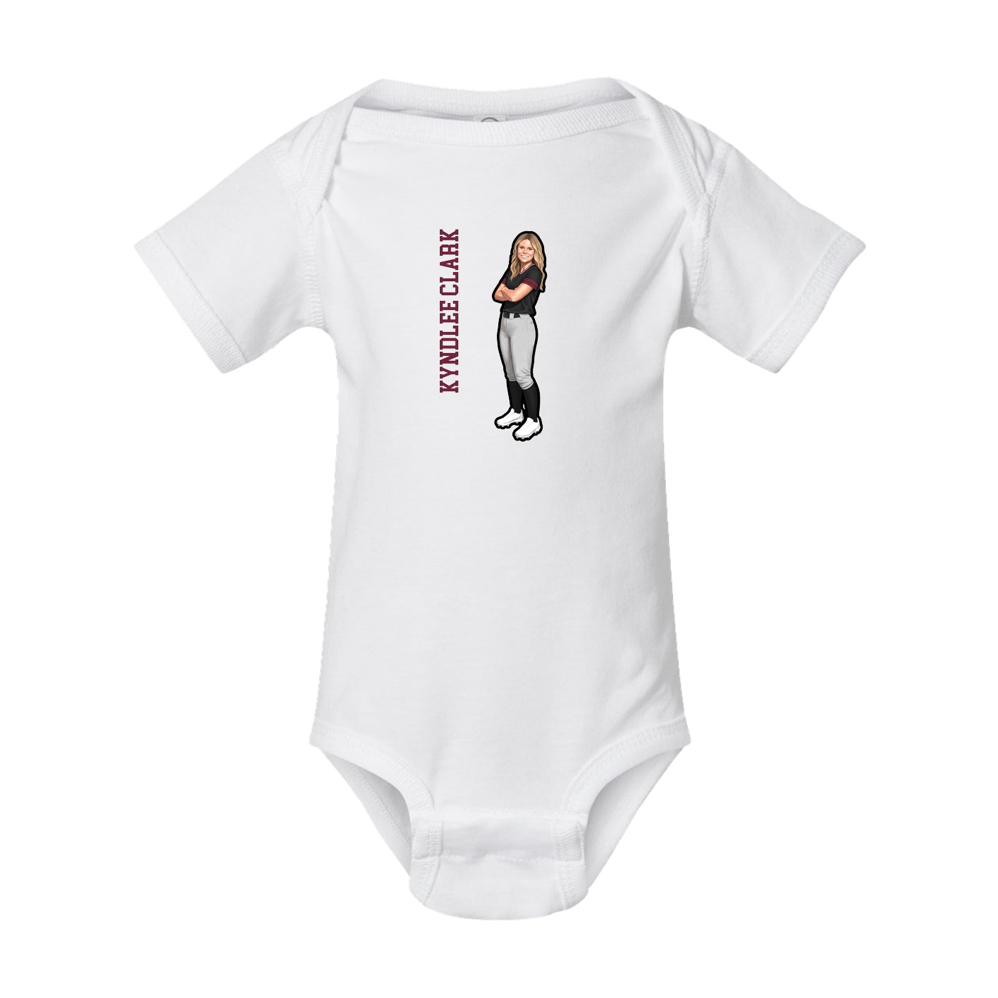 Baby Onesie — Name Vertical in White