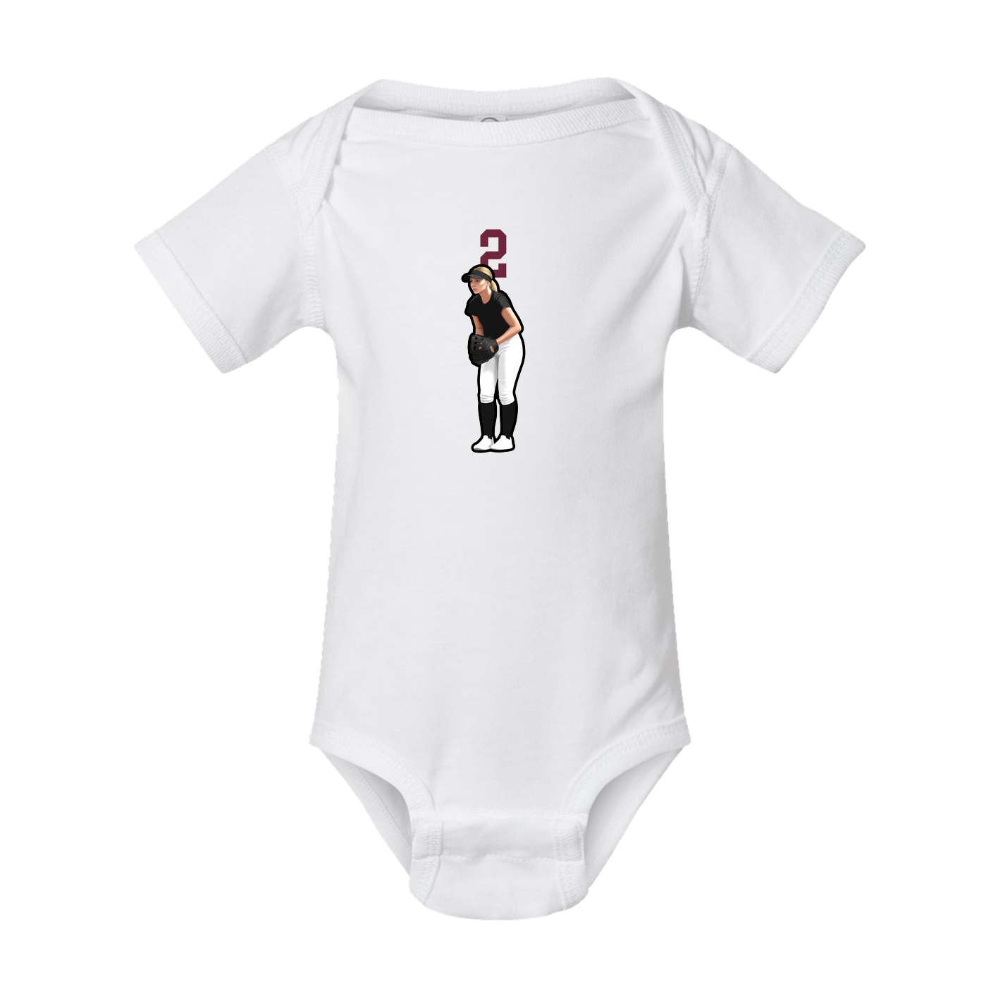 Baby Onesie — Number Top in White