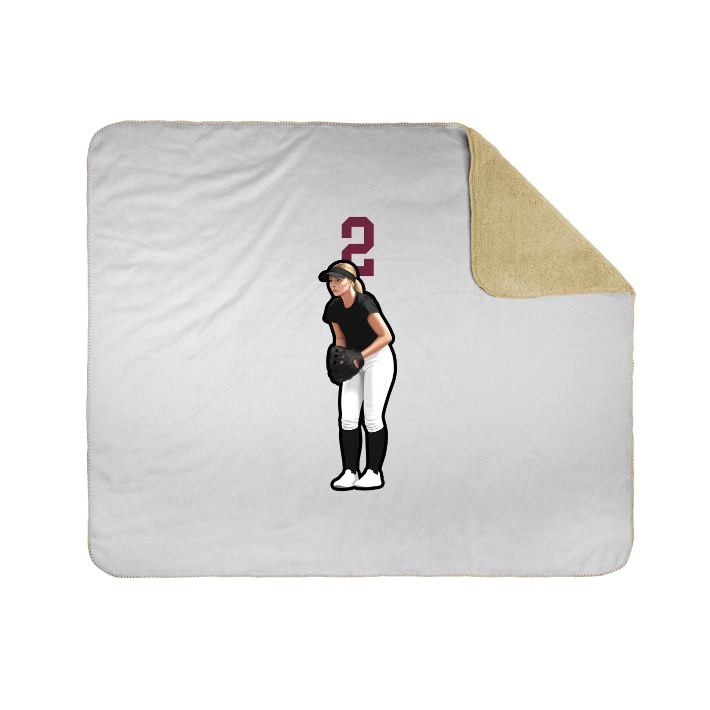 Throw Blanket — Number Top in White